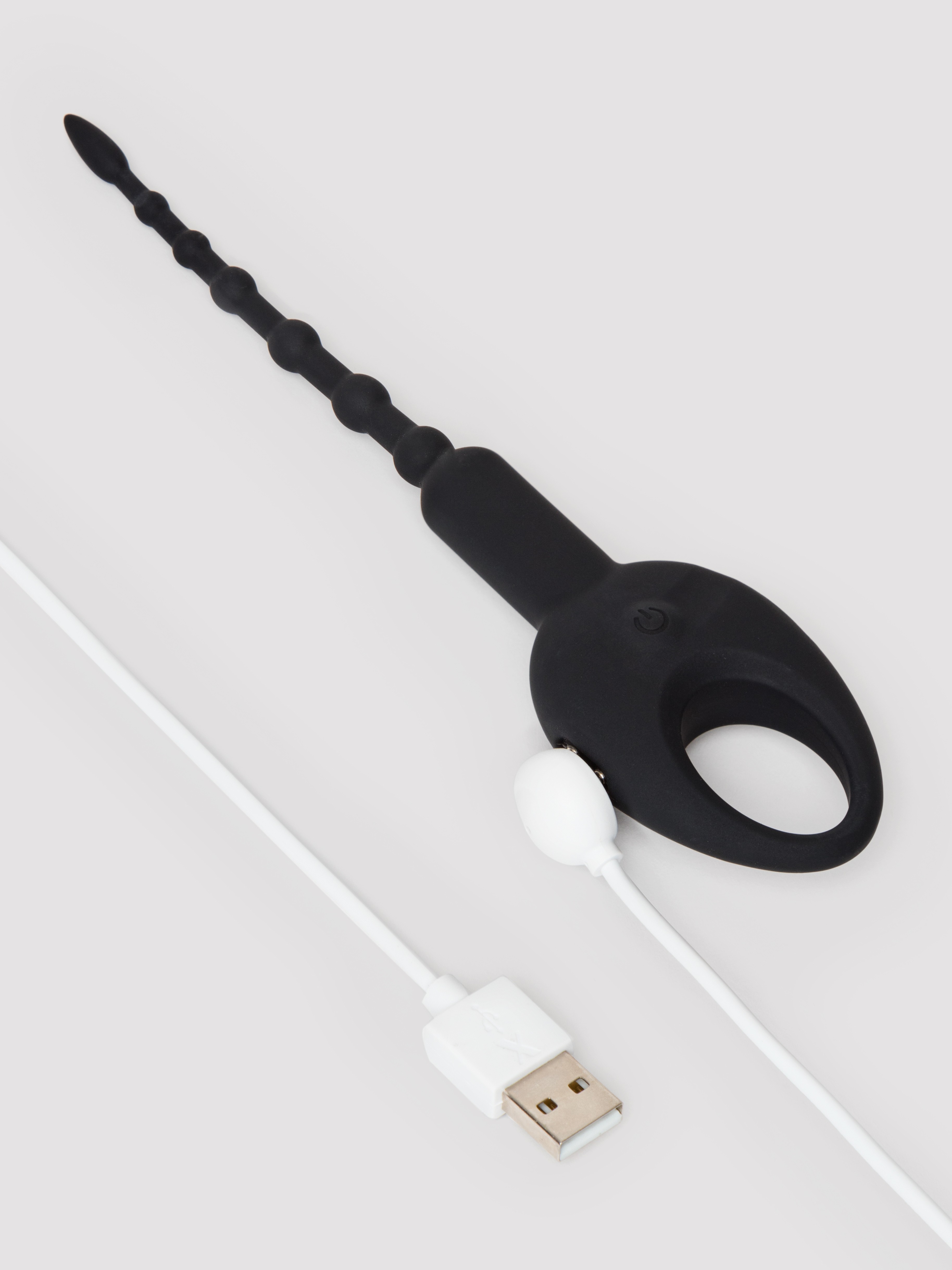 Silicone Rechargeable Urethral Sounding Stimulator, Black, hi-res