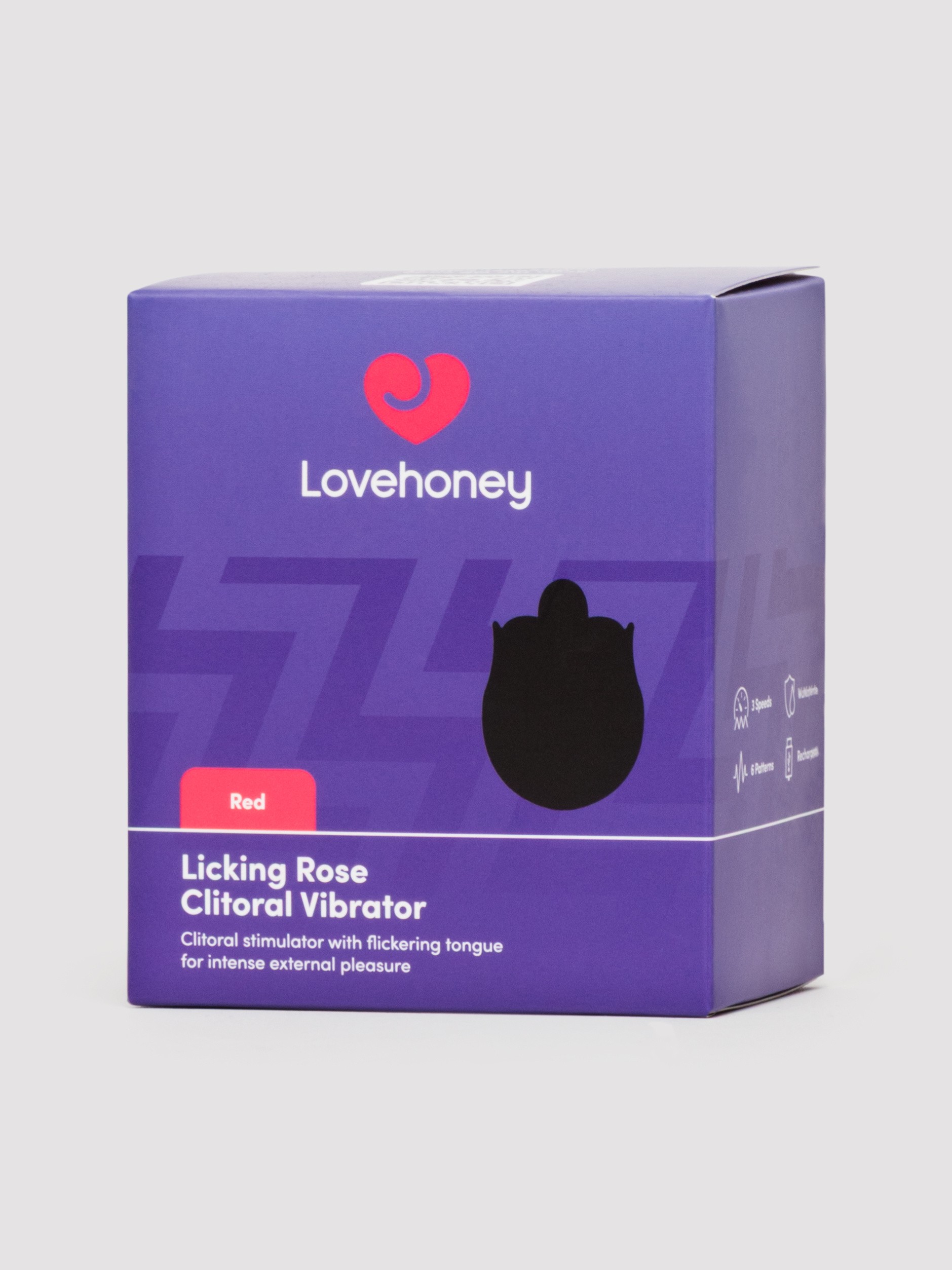 Lovehoney Red Licking Rose Vibrator, Red, hi-res
