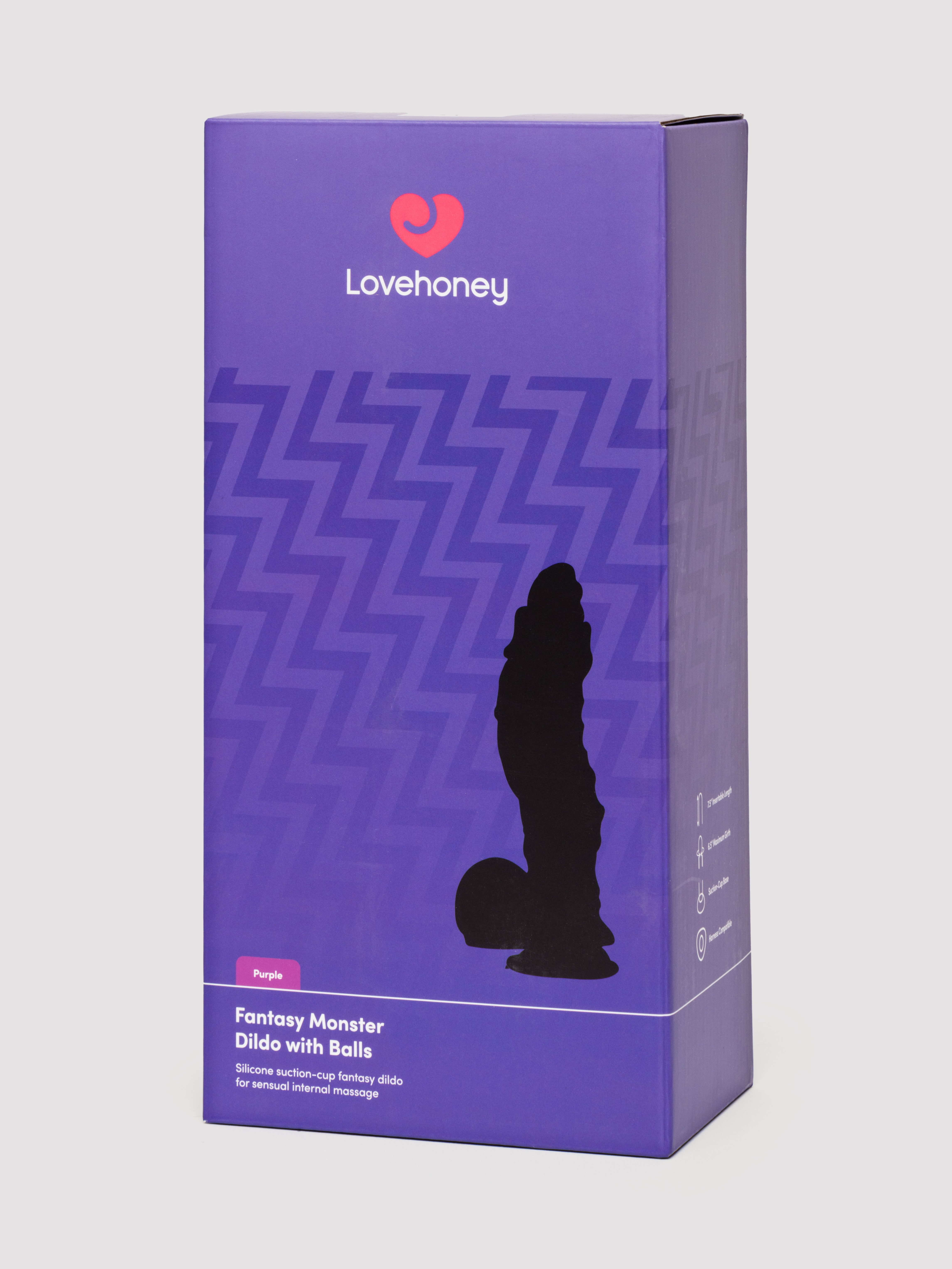 Lovehoney Fantasy Dildo with Balls, Black, hi-res