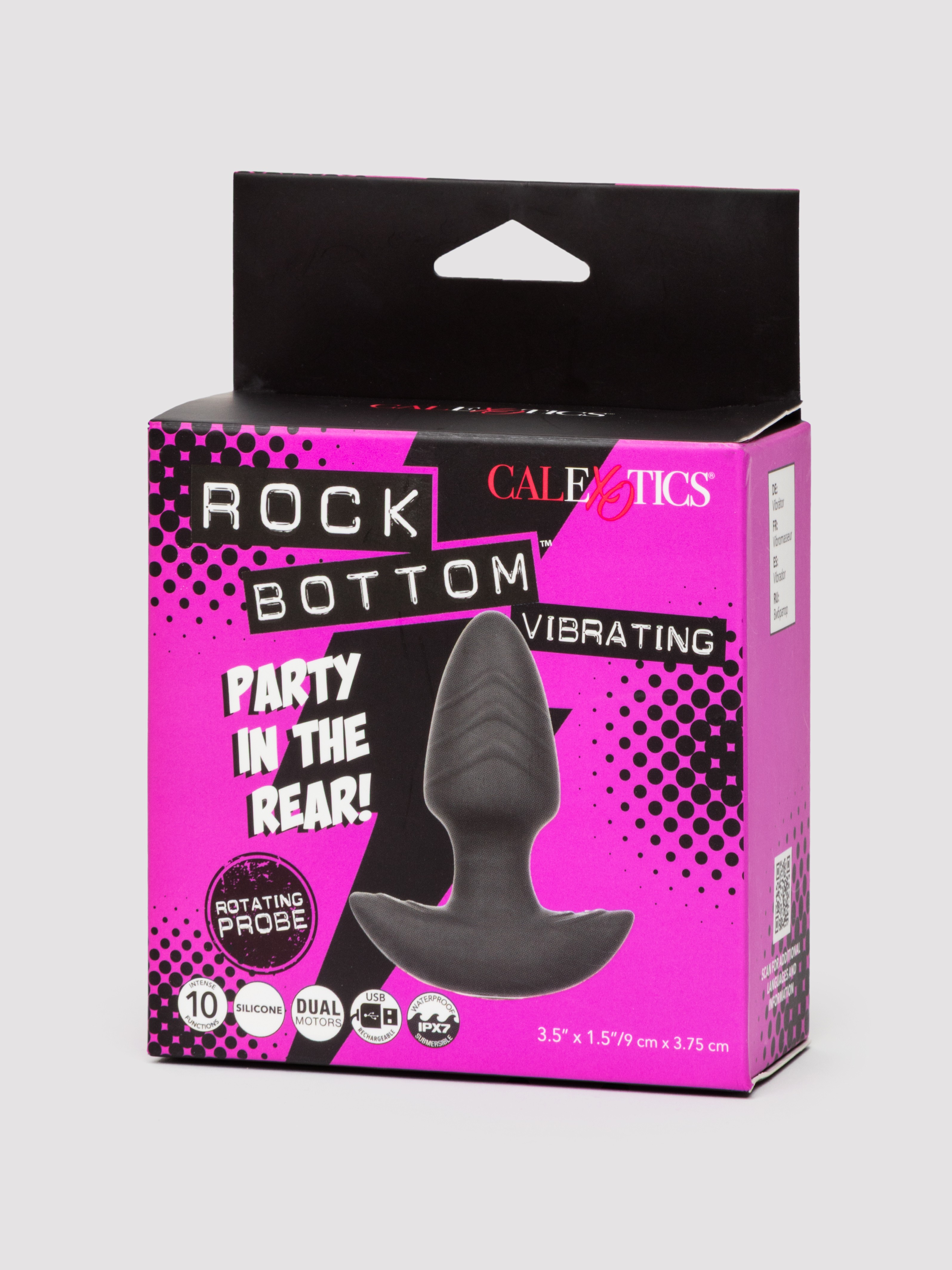 Rock Bottom Vibrating Rotating Butt Plug, Black, hi-res