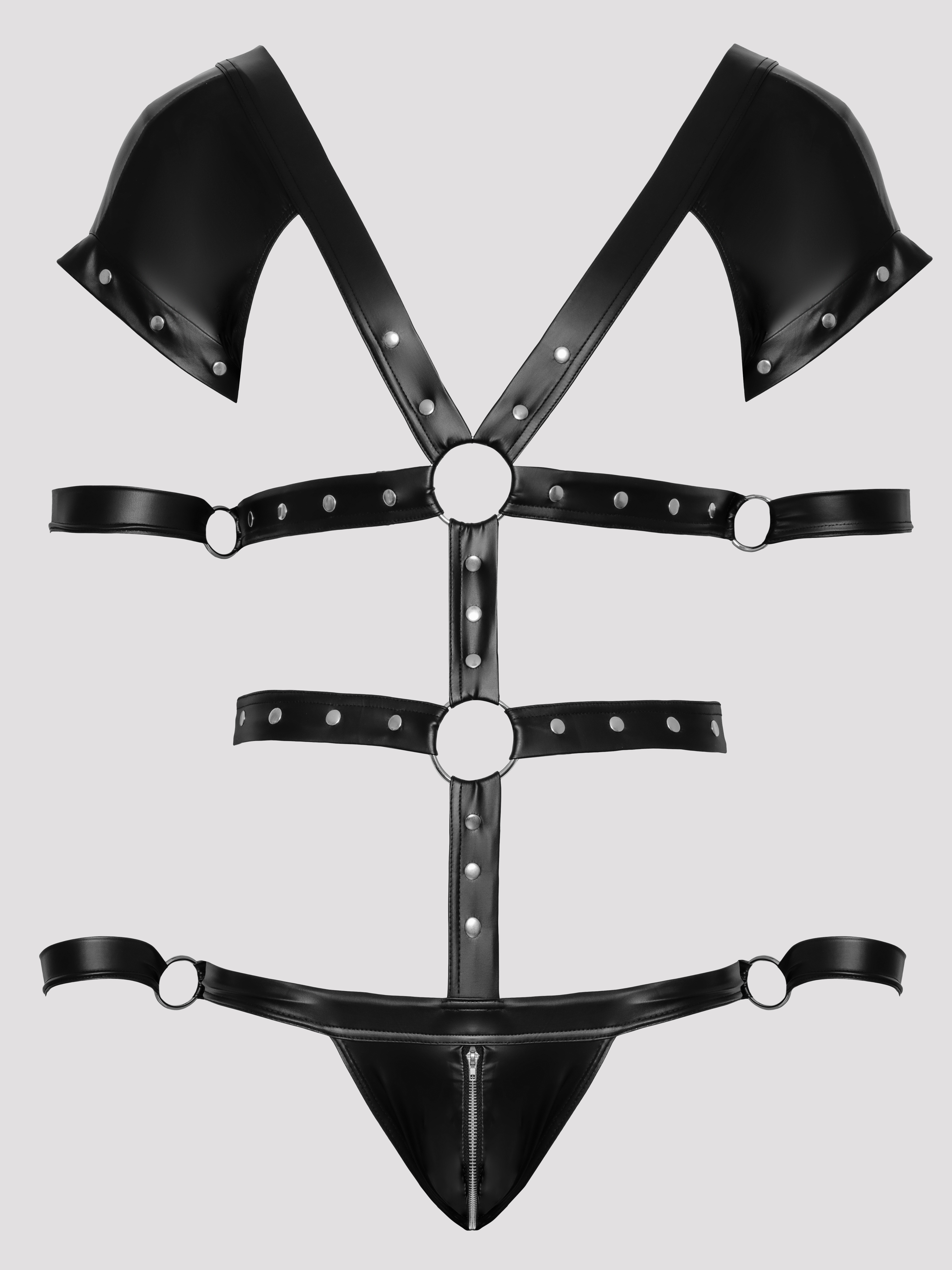 Svenjoyment Faux Leather Restraint Harness, Black, hi-res