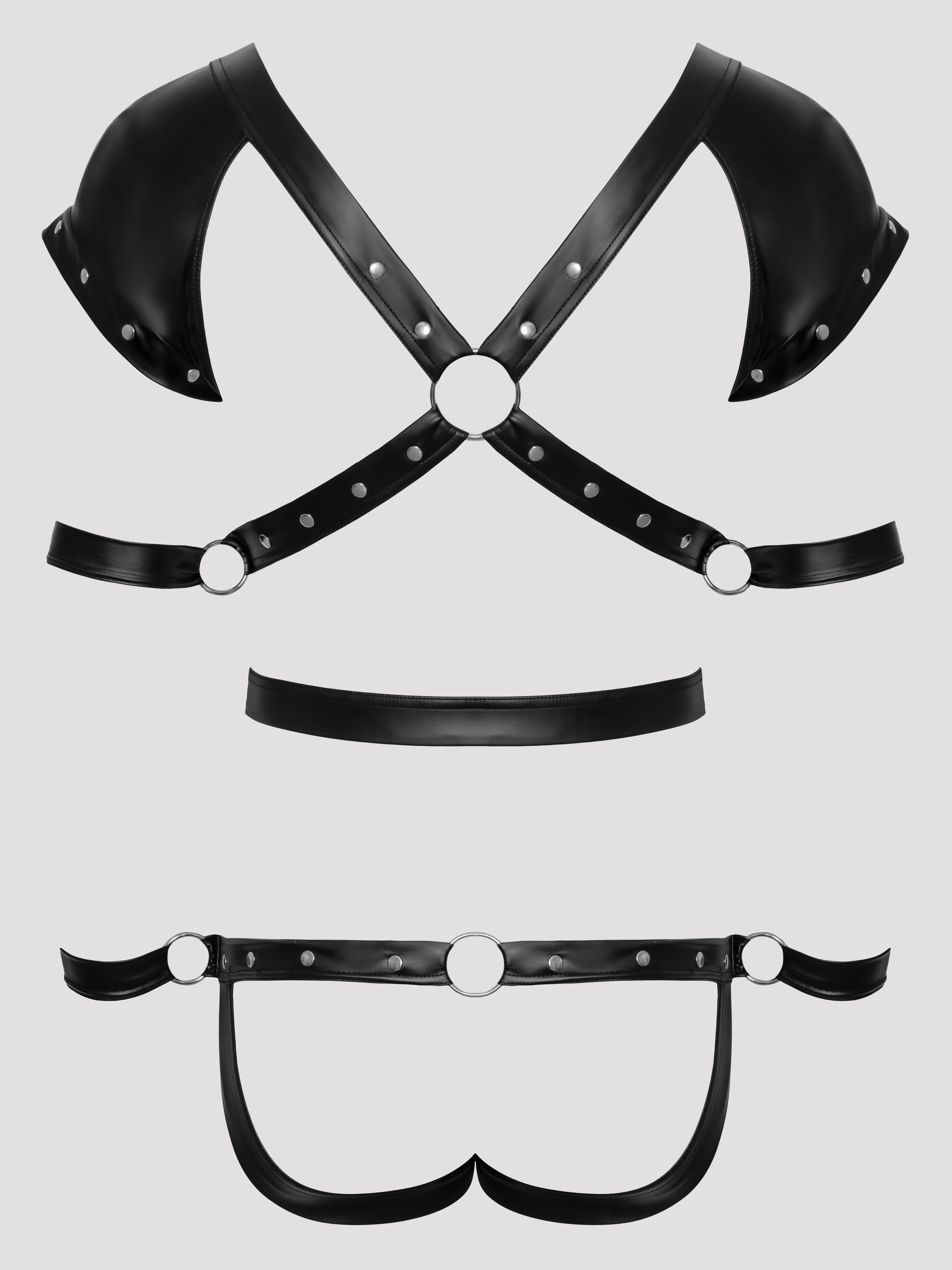 Svenjoyment Faux Leather Restraint Harness, Black, hi-res
