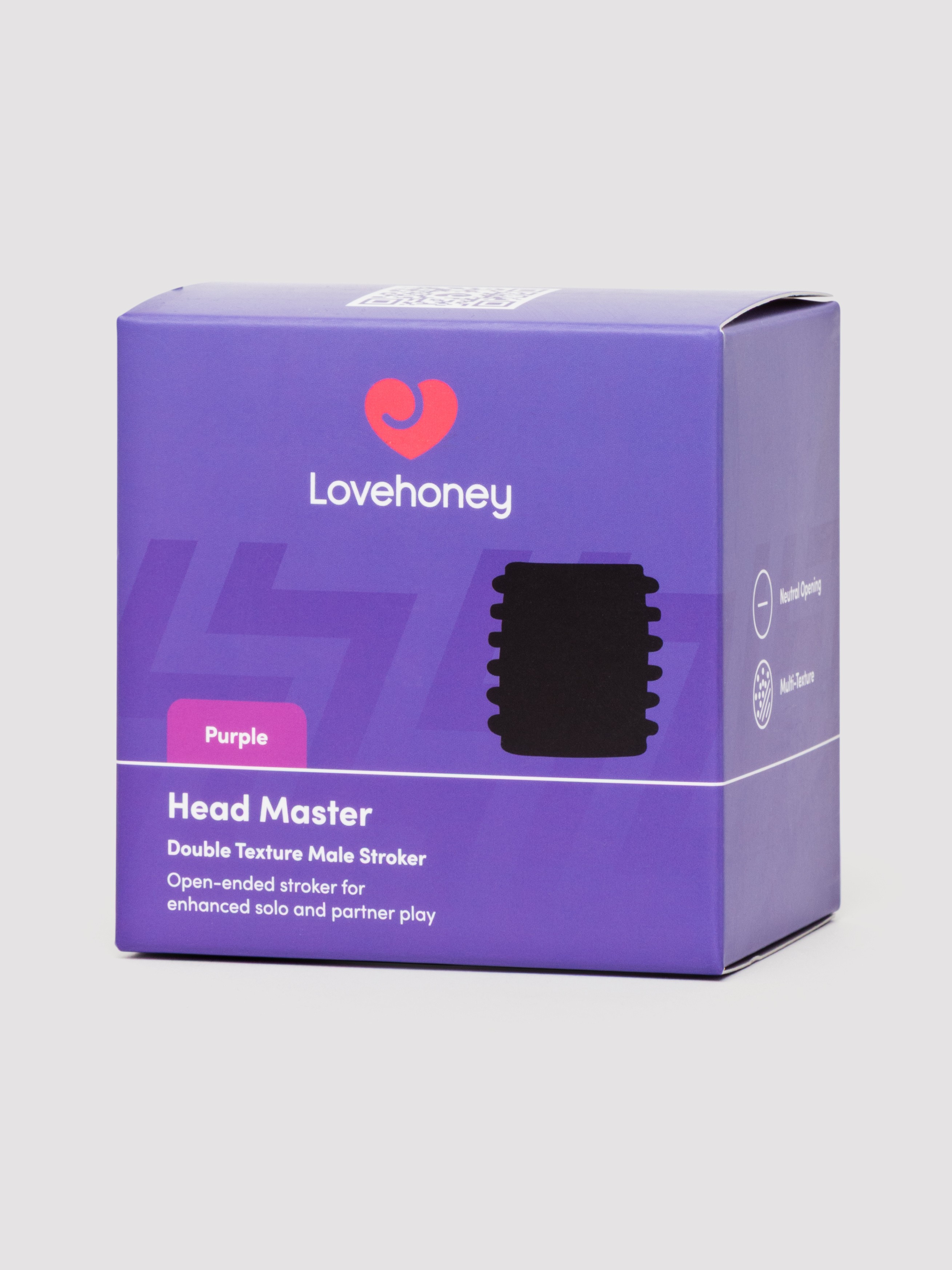 Lovehoney Head Master Purple Double Texture Blow Job Stroker, Purple, hi-res
