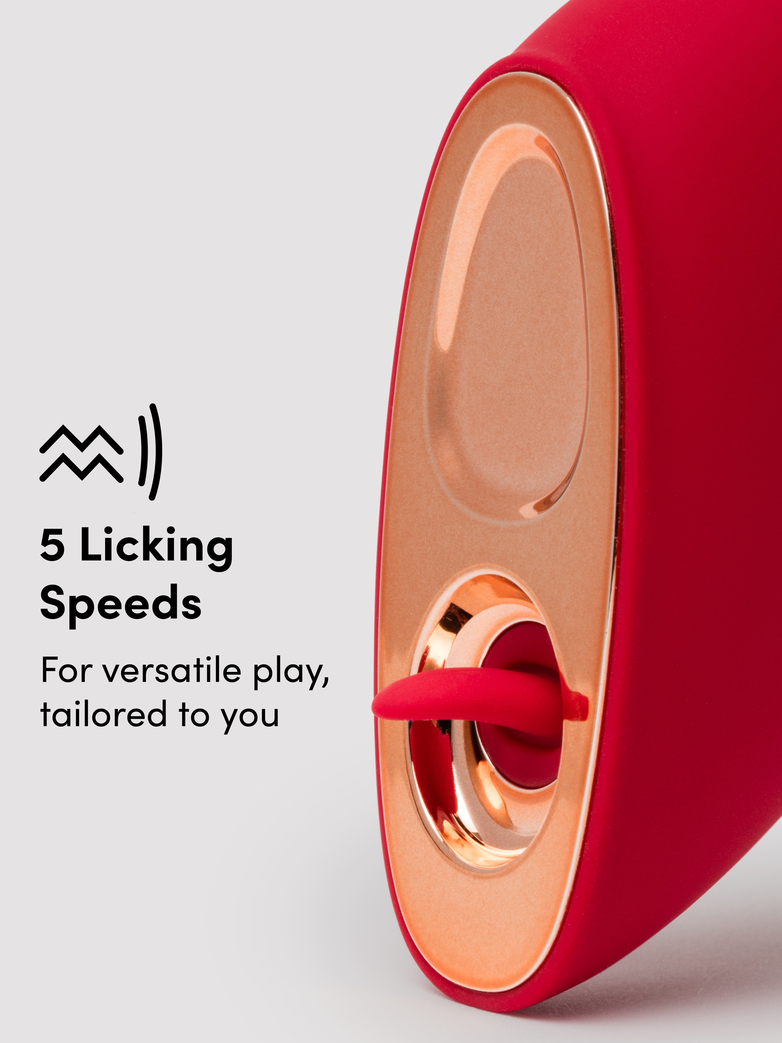 Lovehoney Heart Duo Clitoral Suction and Licking Stimulator, Red, hi-res