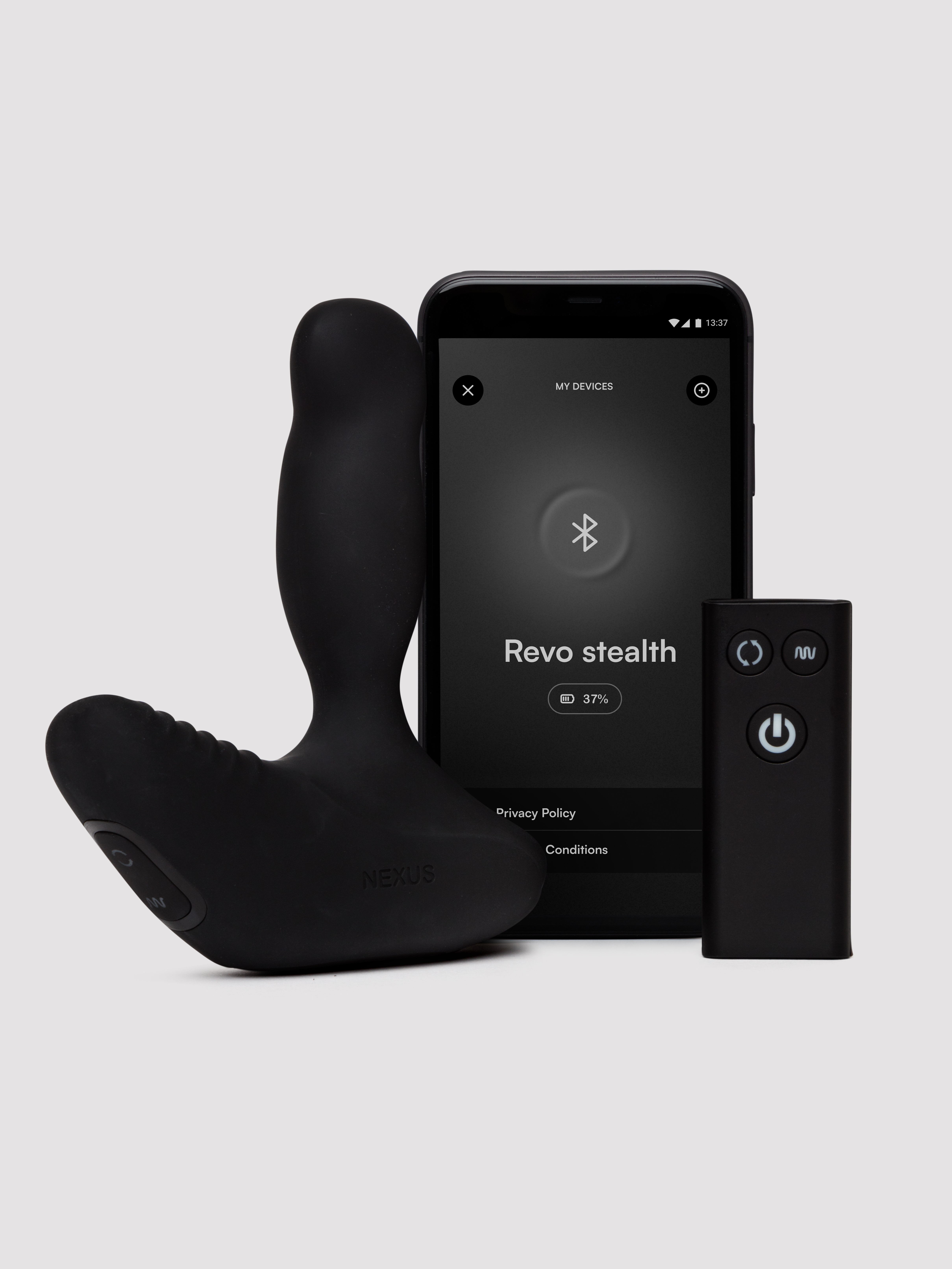 Nexus Revo Stealth App Controlled Rotating Prostate Massager, Black, hi-res