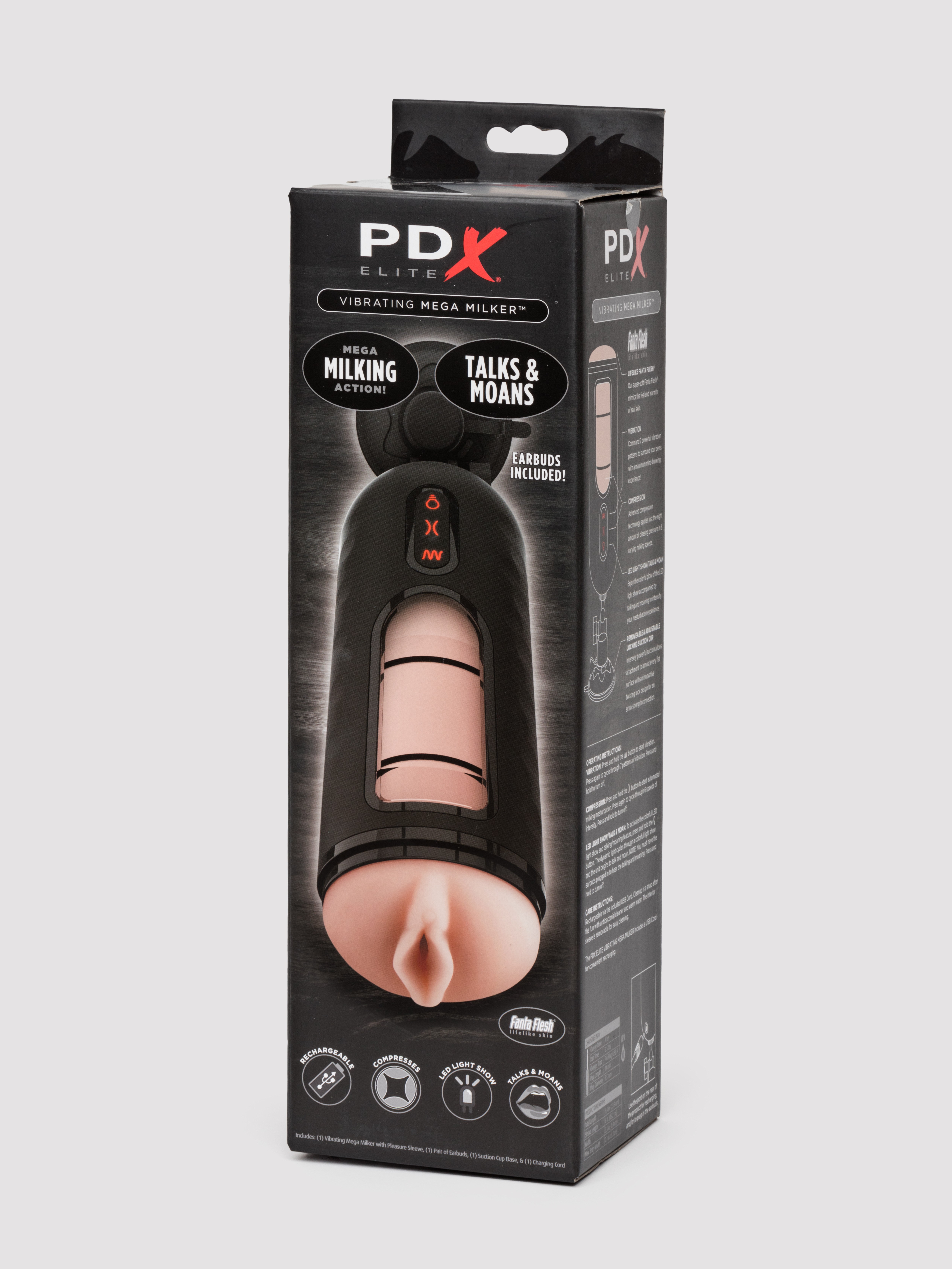 PDX Elite Vibrating Mega Milker Realistic Masturbator, Flesh Pink, hi-res