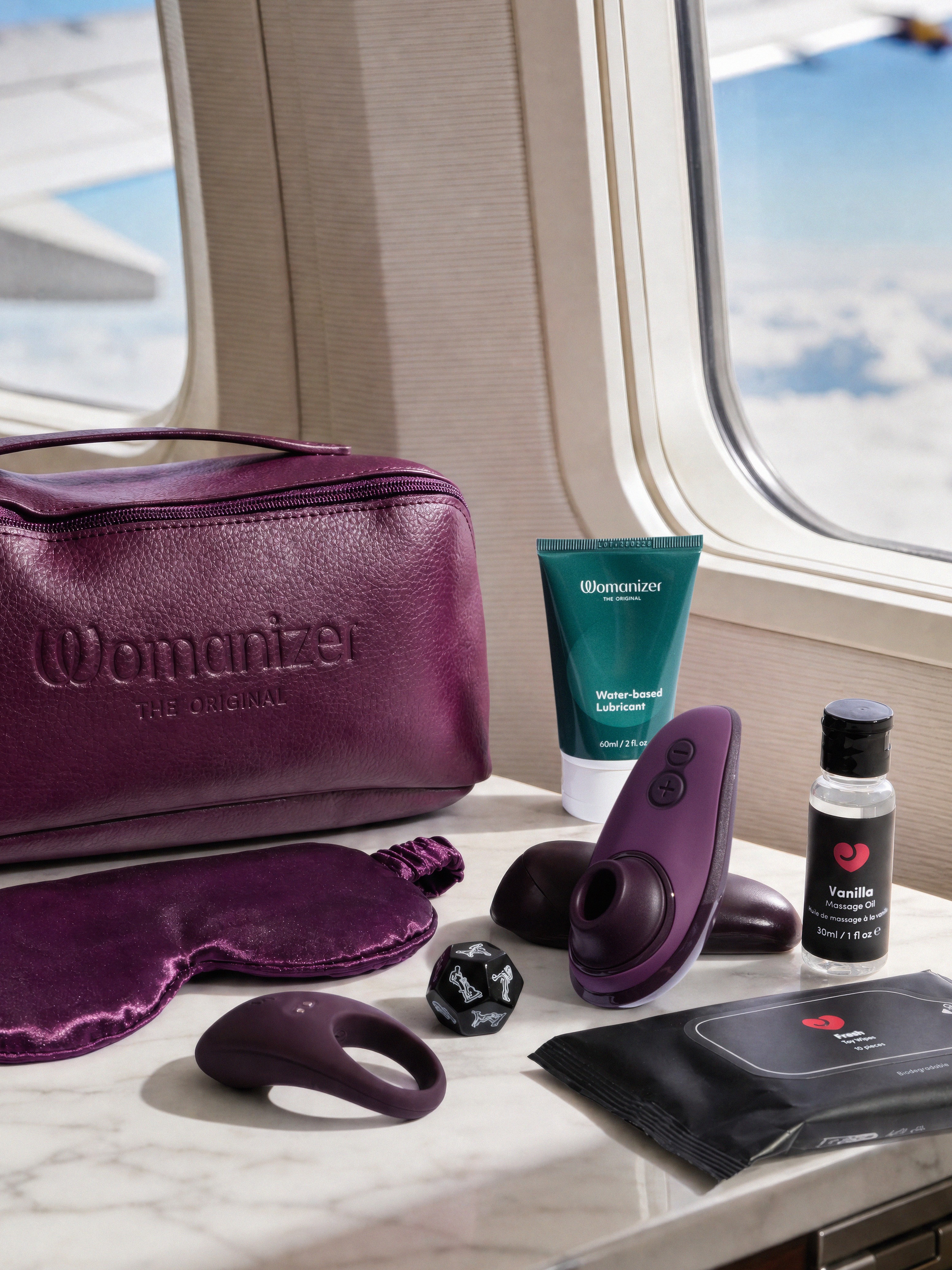 Lovehoney X Womanizer Jet Set Luxe Kit, Purple, hi-res