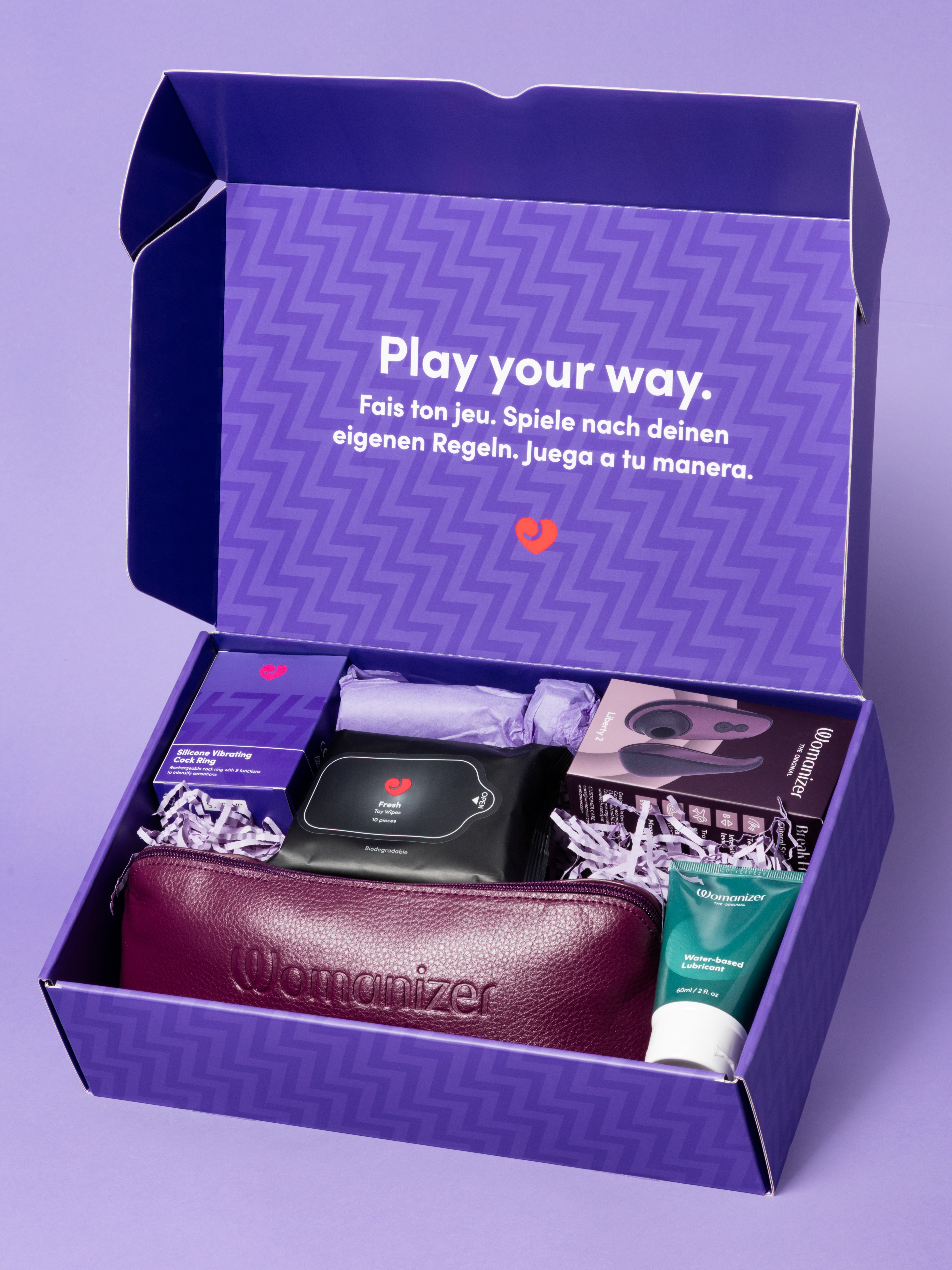 Lovehoney X Womanizer Jet Set Luxe Kit, Purple, hi-res