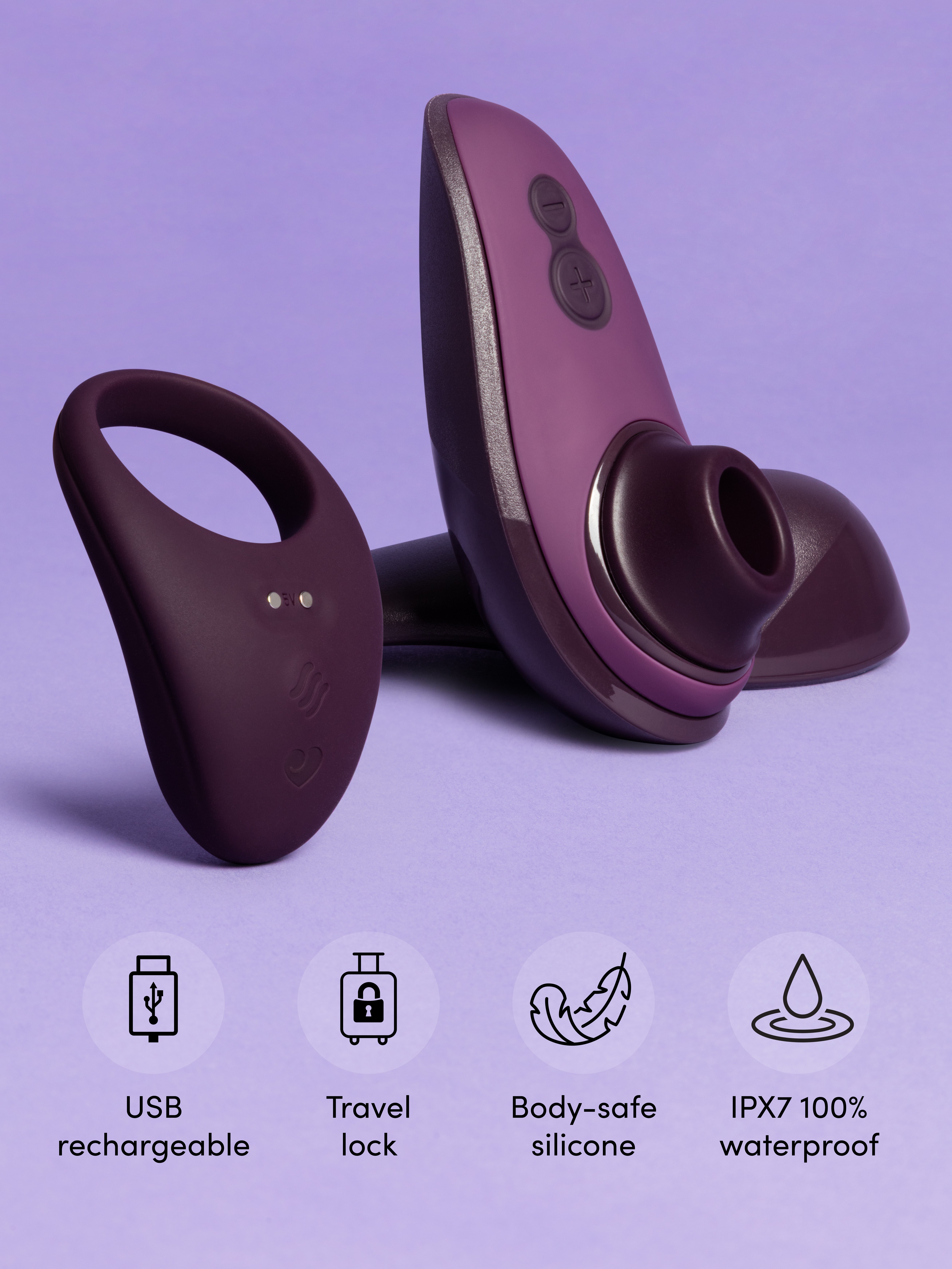 Lovehoney X Womanizer Jet Set Luxe Kit, Purple, hi-res
