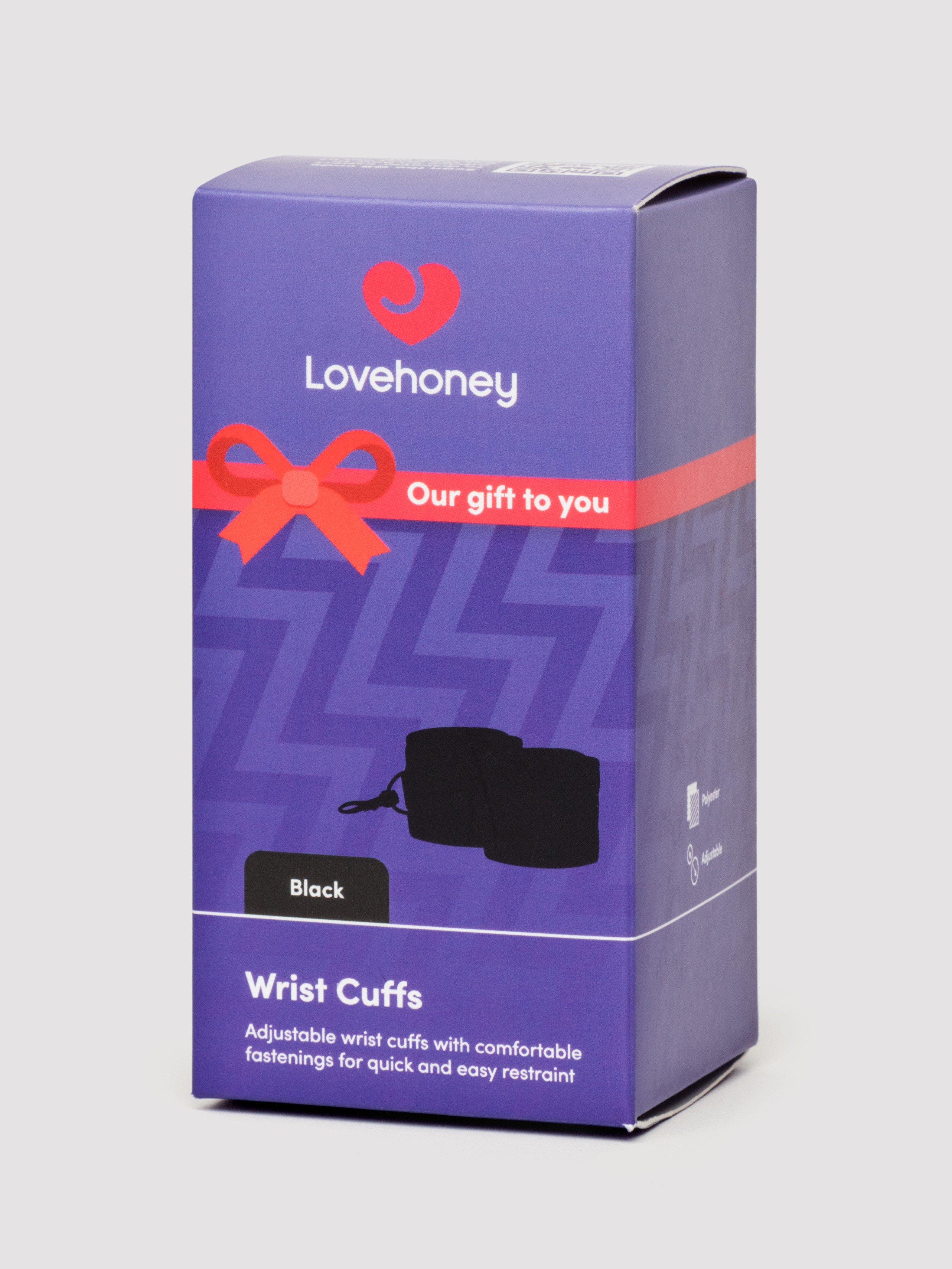 Lovehoney Soft Wrist Cuffs, Black, hi-res