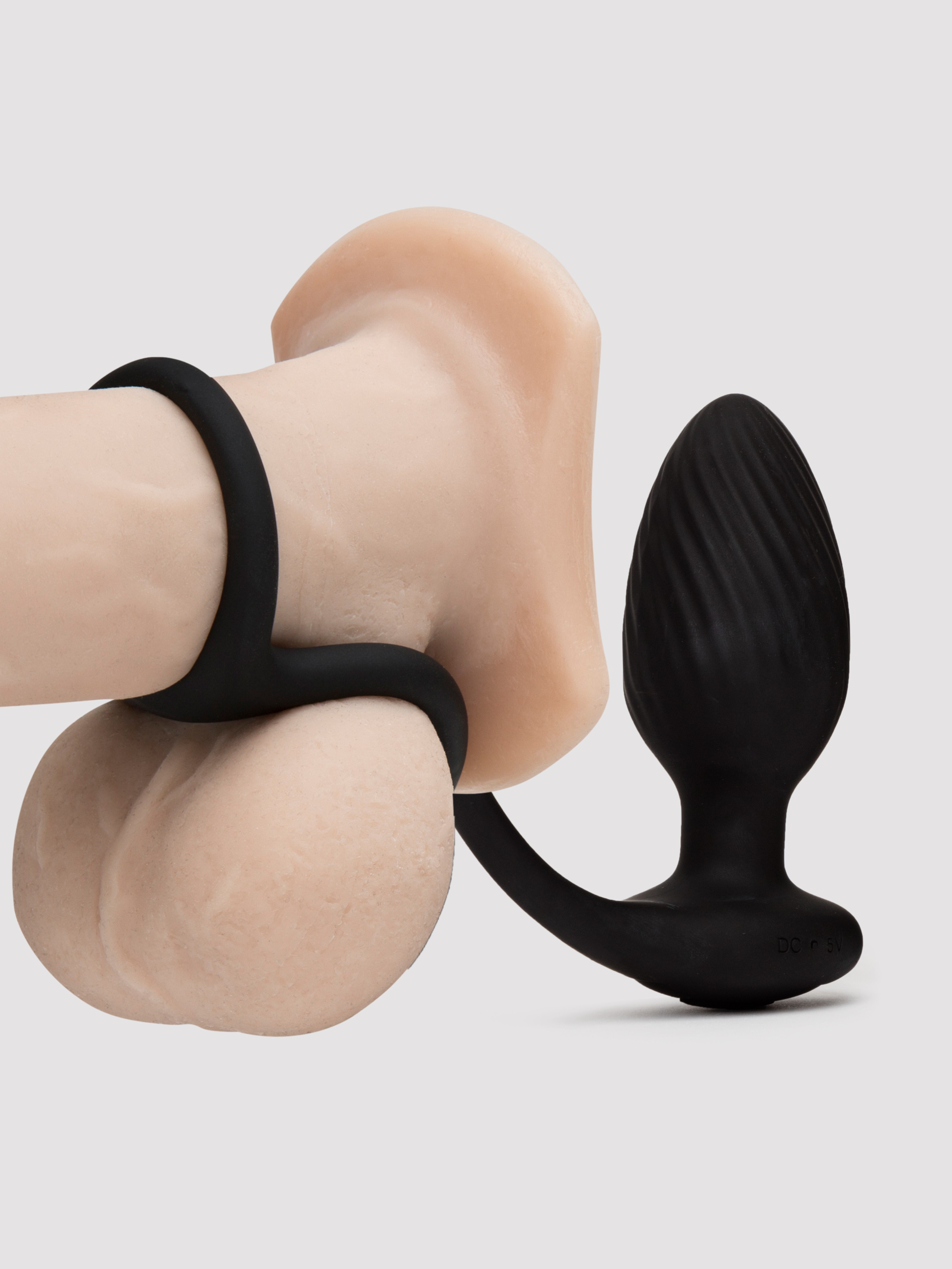Nexus Tornado Rotating Remote Controlled Butt Plug with Cock Ring, Black, hi-res