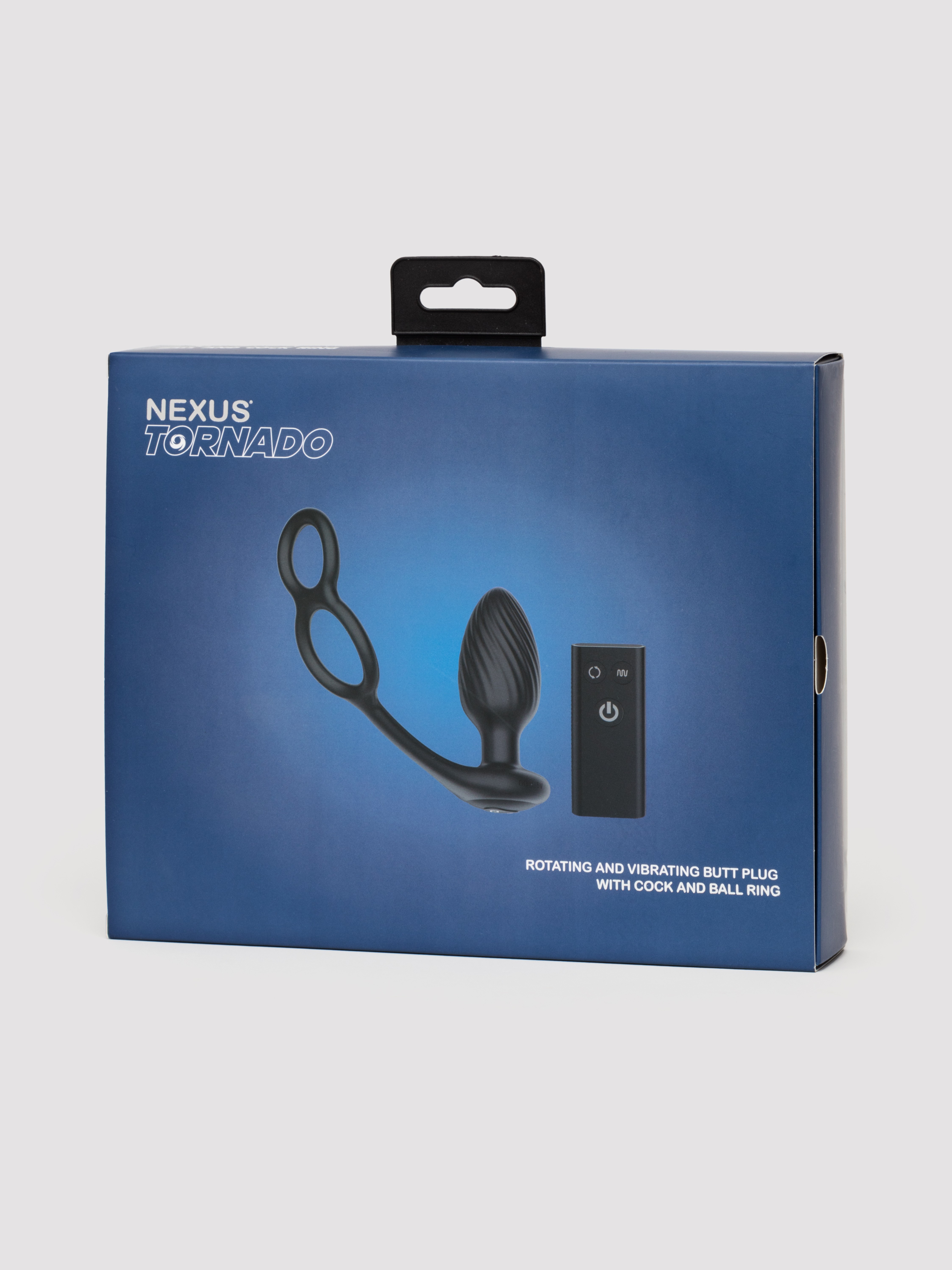 Nexus Tornado Rotating Remote Controlled Butt Plug with Cock Ring, Black, hi-res