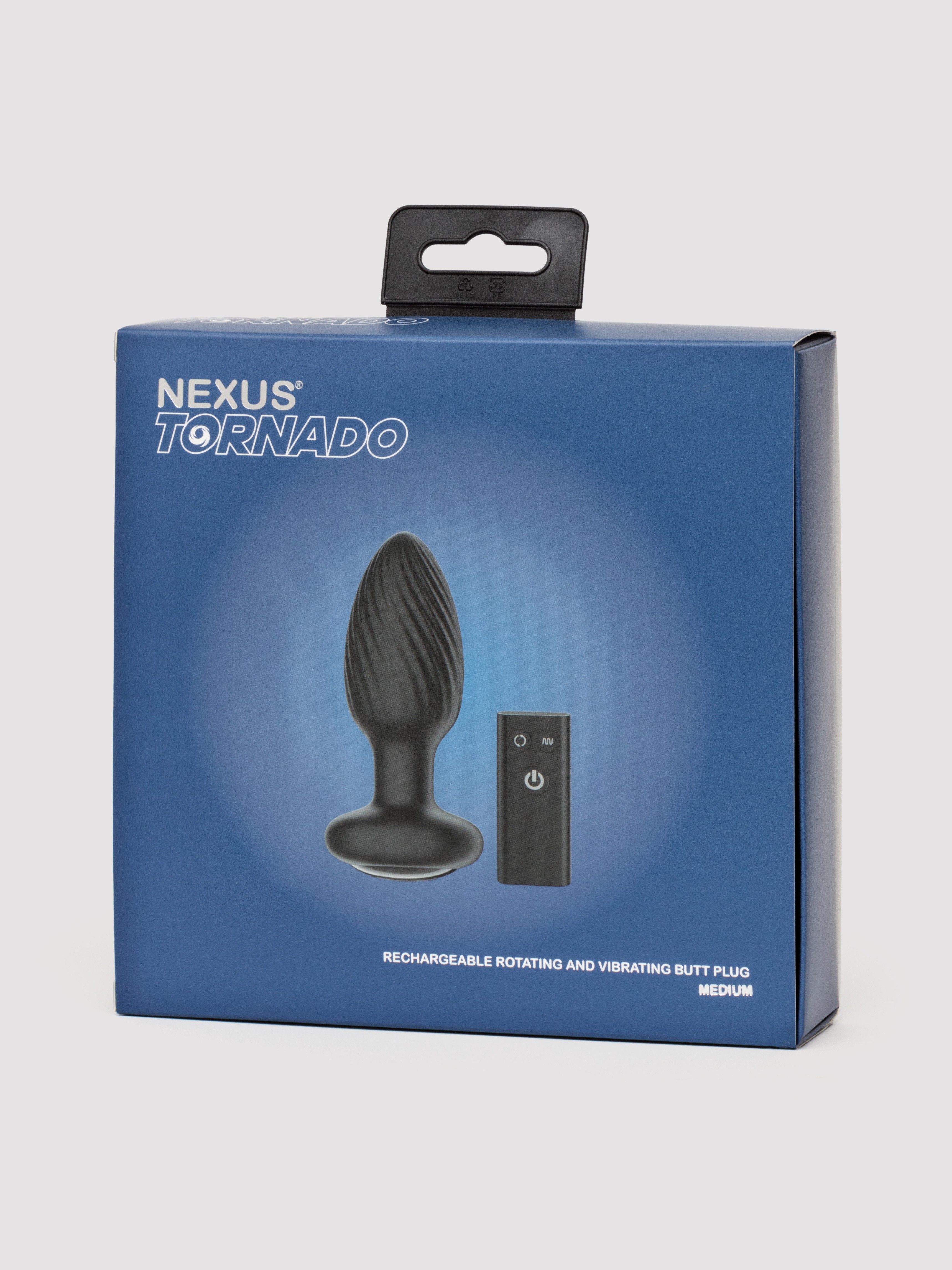 Nexus Tornado Medium Remote Control Rechargeable Rotating Butt Plug, Black, hi-res