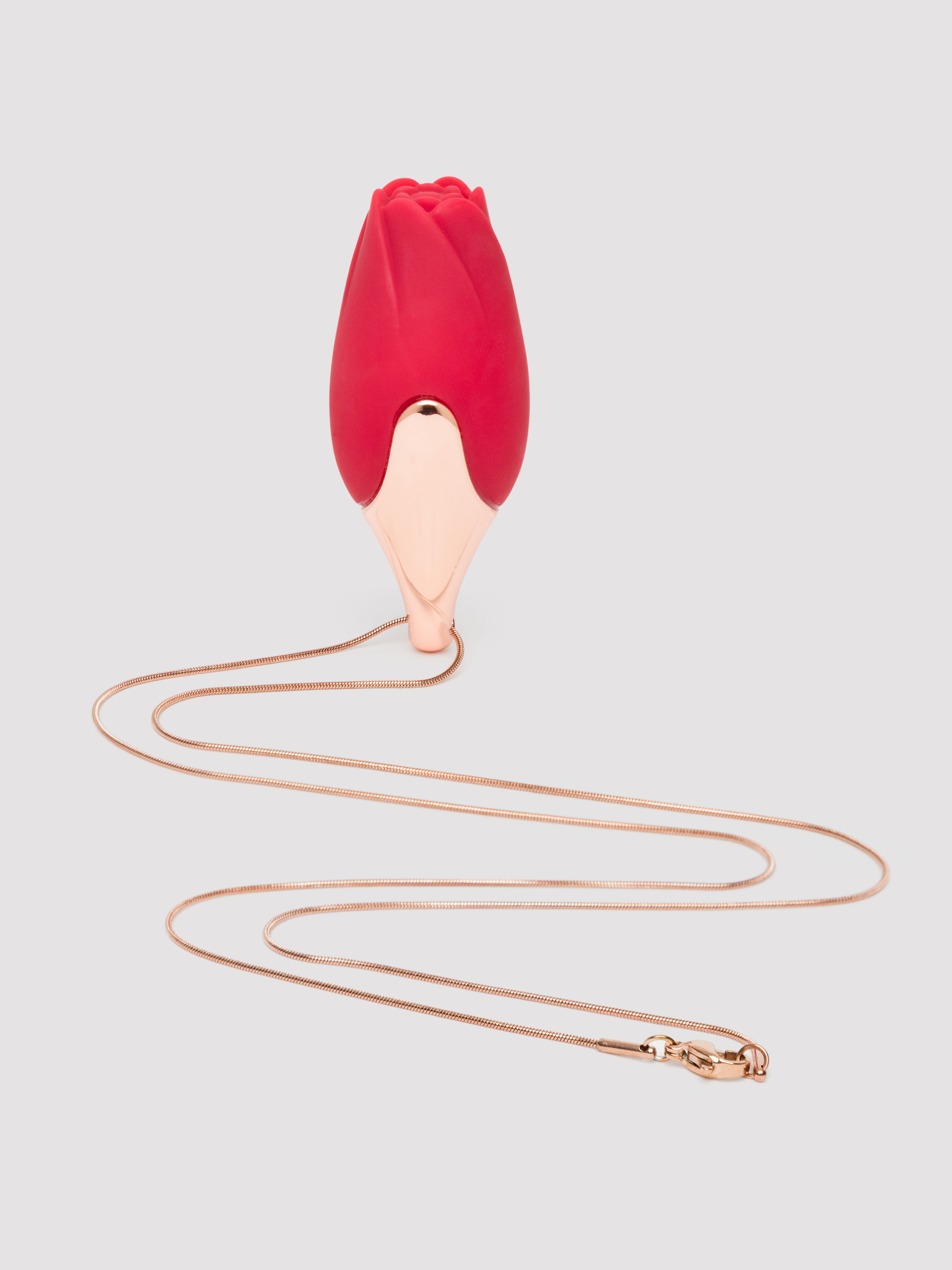 PATINA Rechargeable Vibrating Silicone Rose Necklace, Red, hi-res
