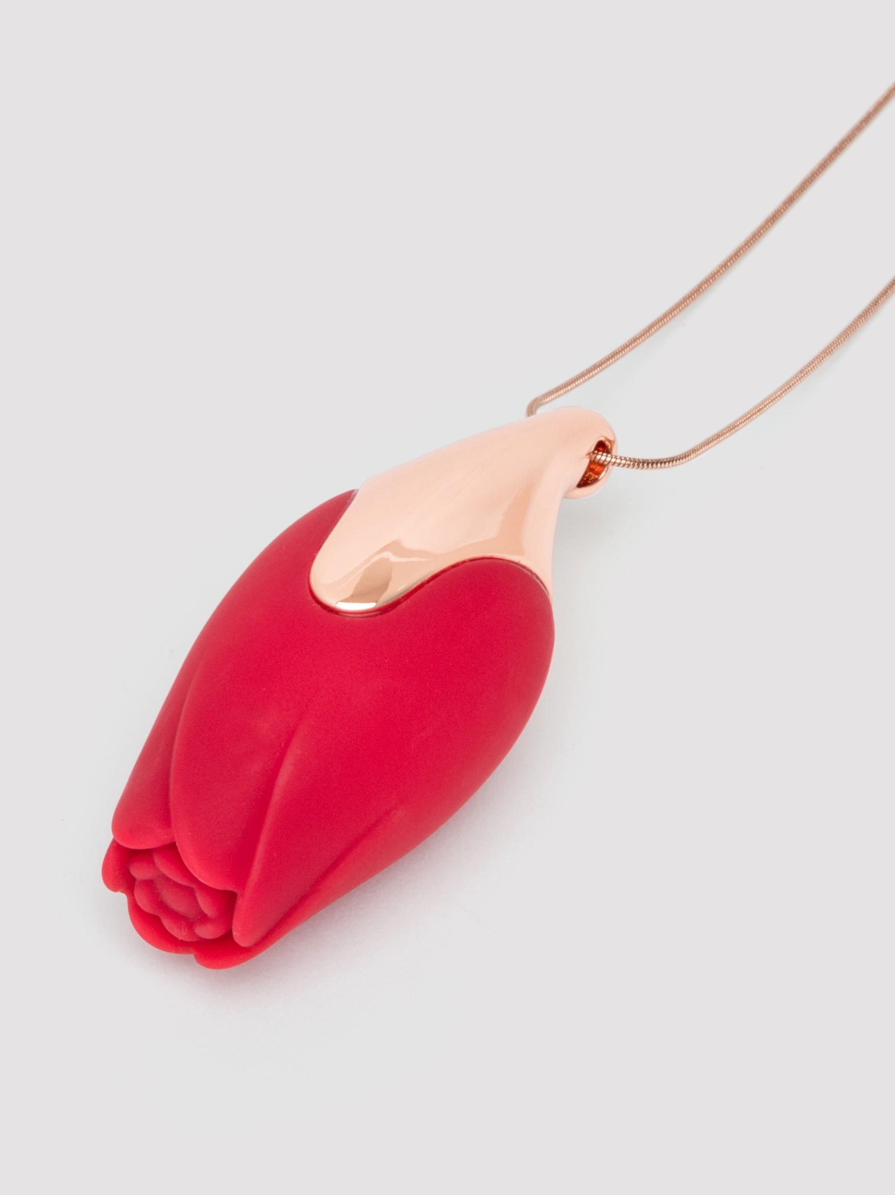 PATINA Rechargeable Vibrating Silicone Rose Necklace, Red, hi-res