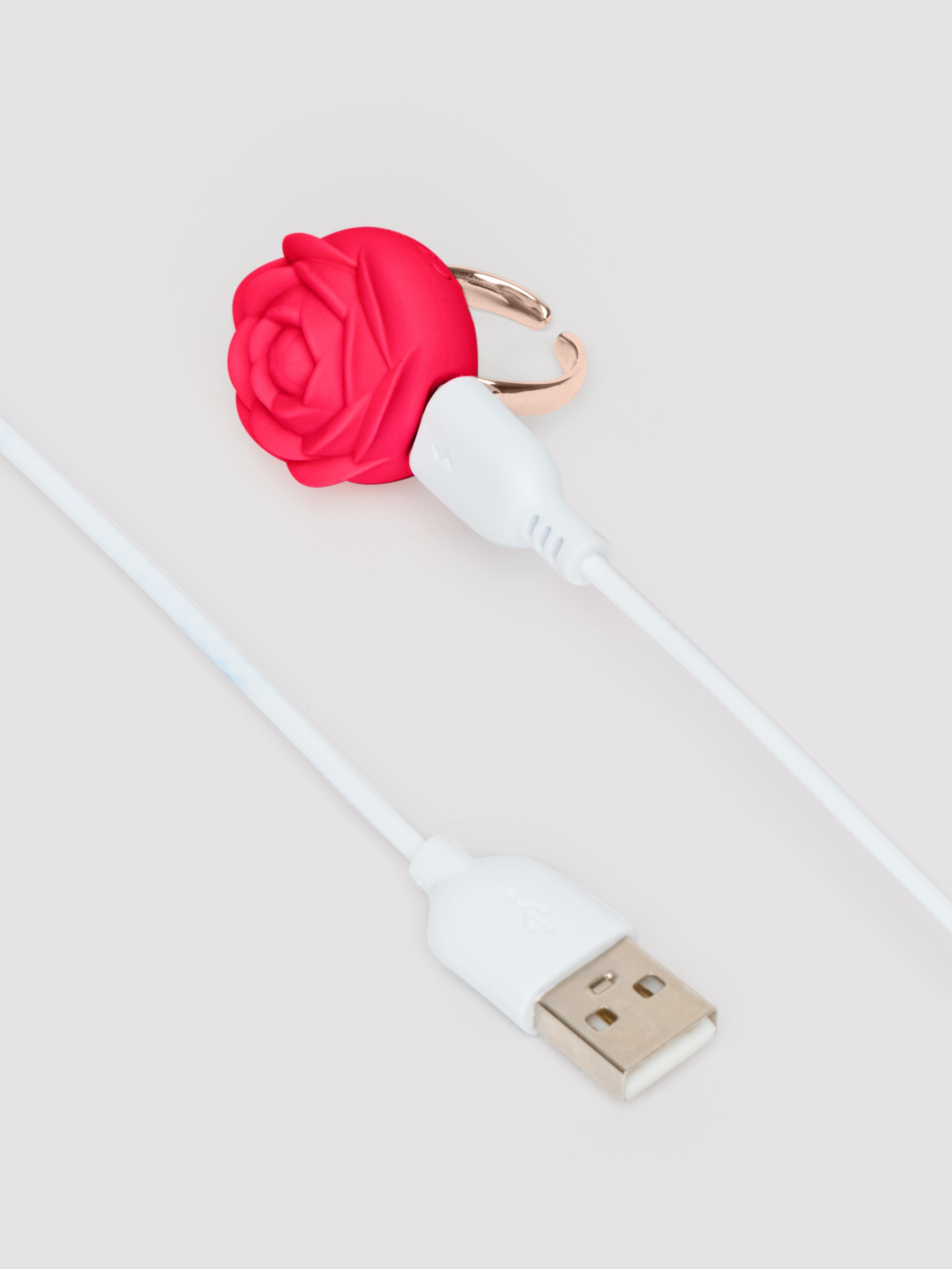 FIORE Rechargeable Vibrating Silicone Rose Ring, Red, hi-res