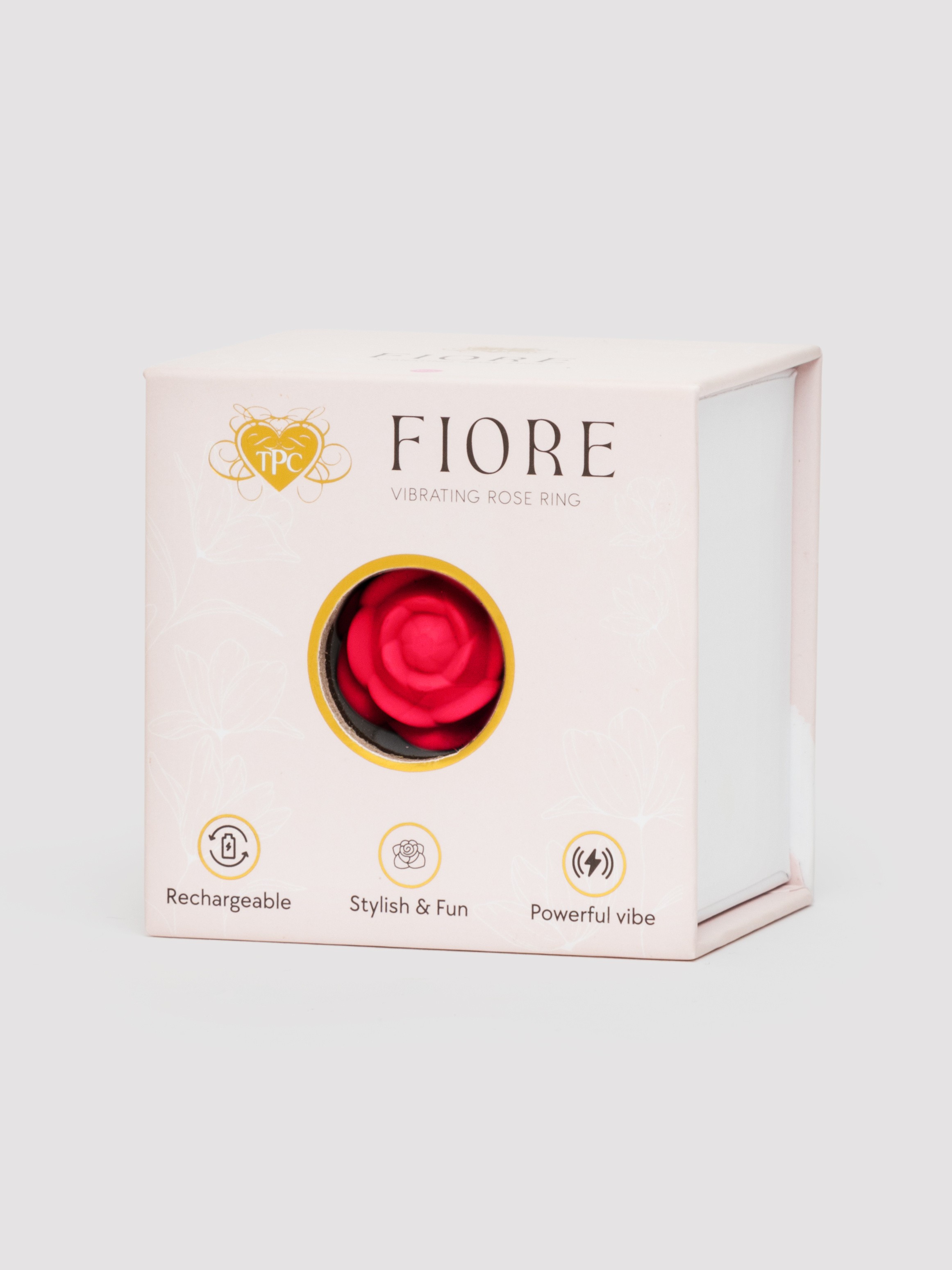 FIORE Rechargeable Vibrating Silicone Rose Ring, Red, hi-res