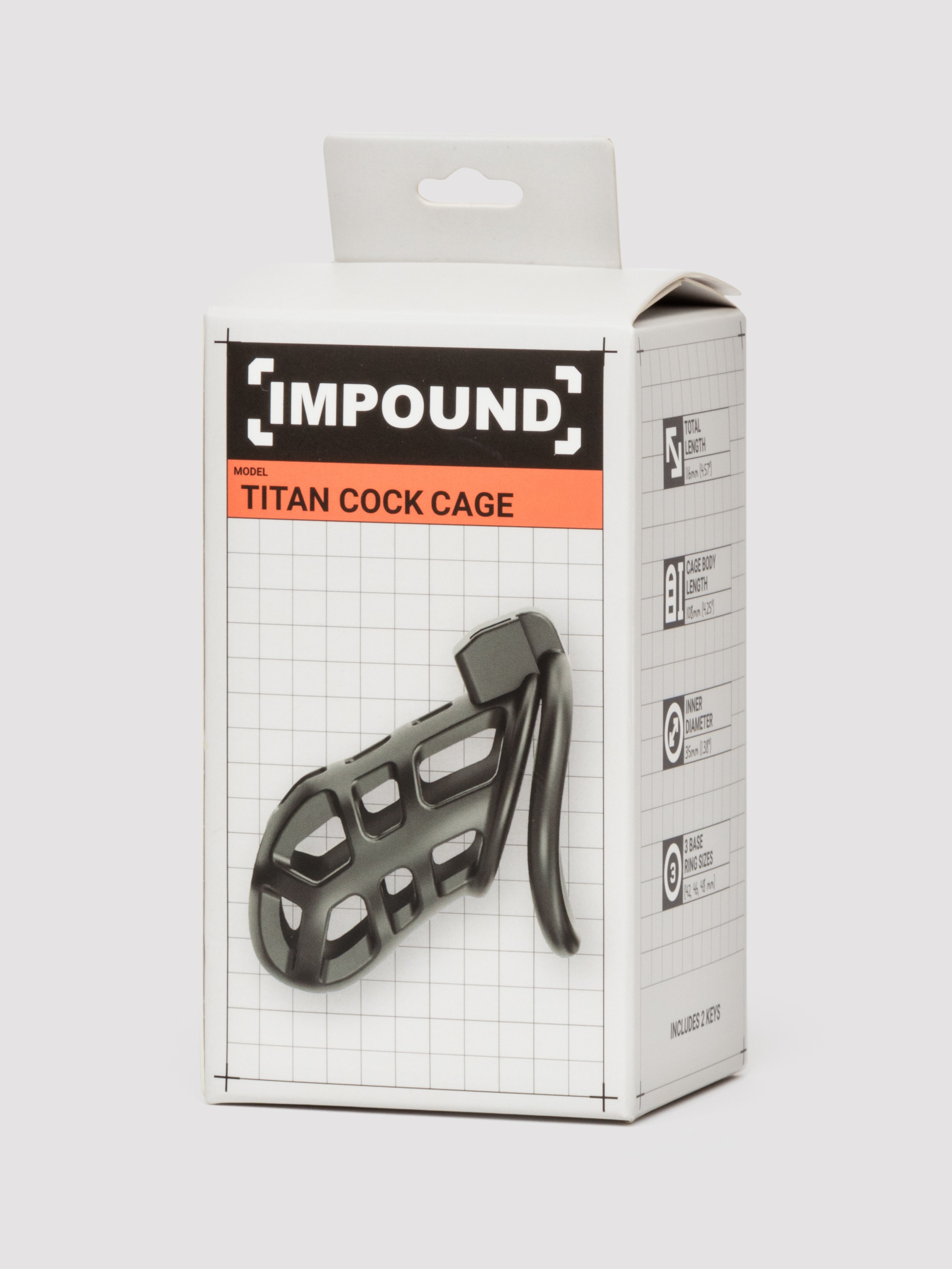 Impound Titan Cock Cage 4.25 Inch, Black, hi-res