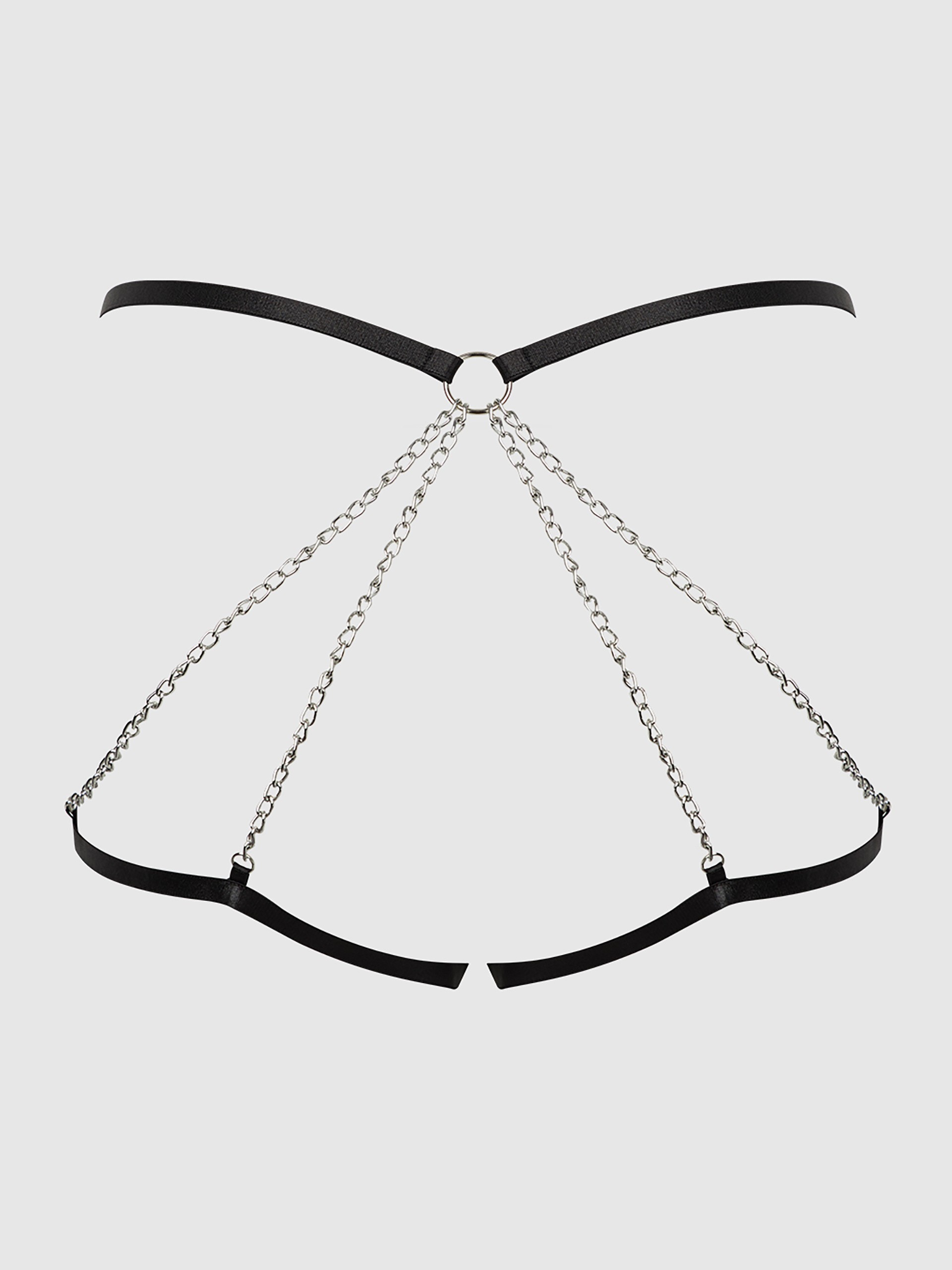 House of Desire Black Chain Cage Back Harness, Black, hi-res