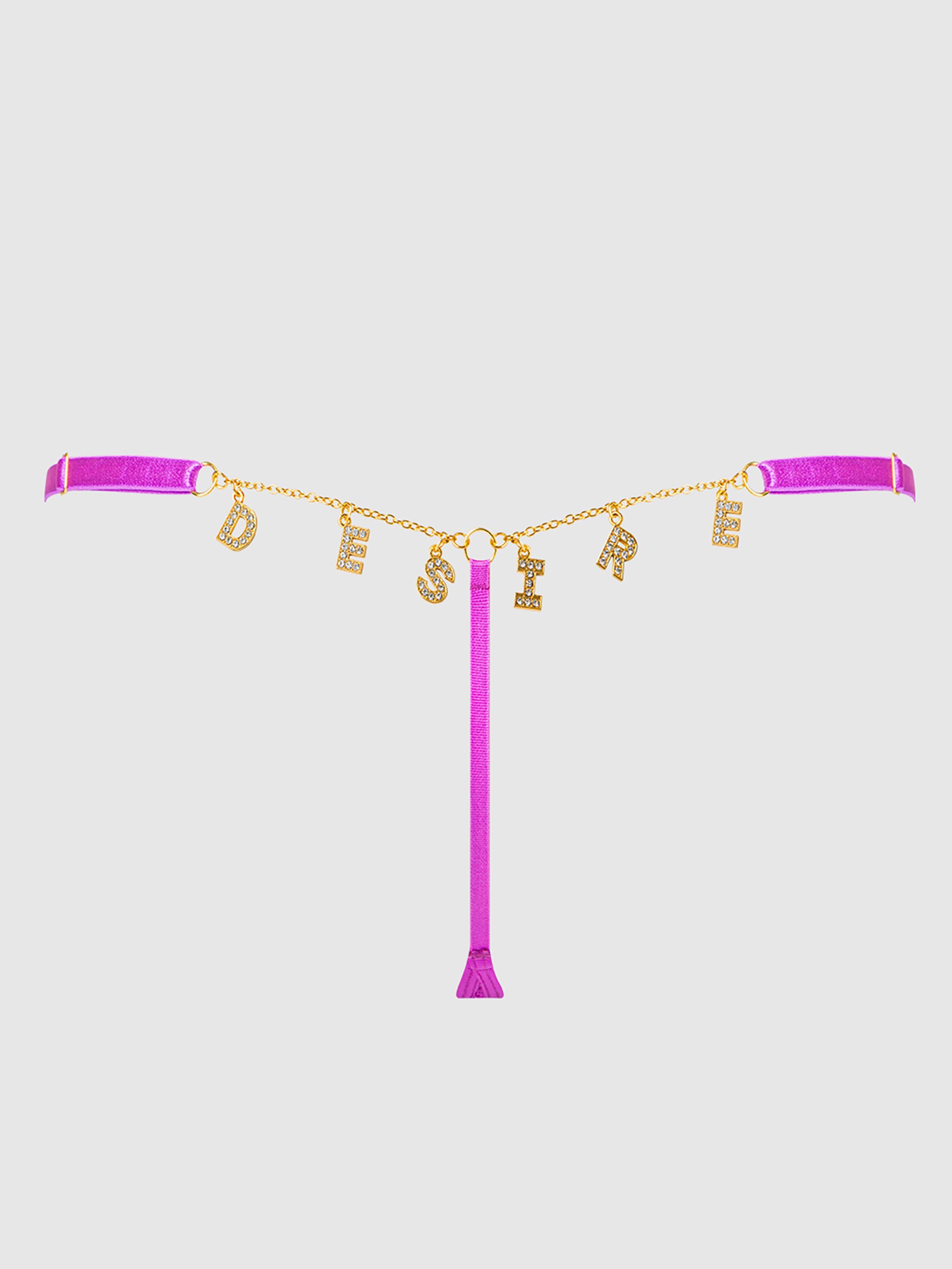 House of Desire Reanna Lace & Chain Desire G-String, Pink, hi-res