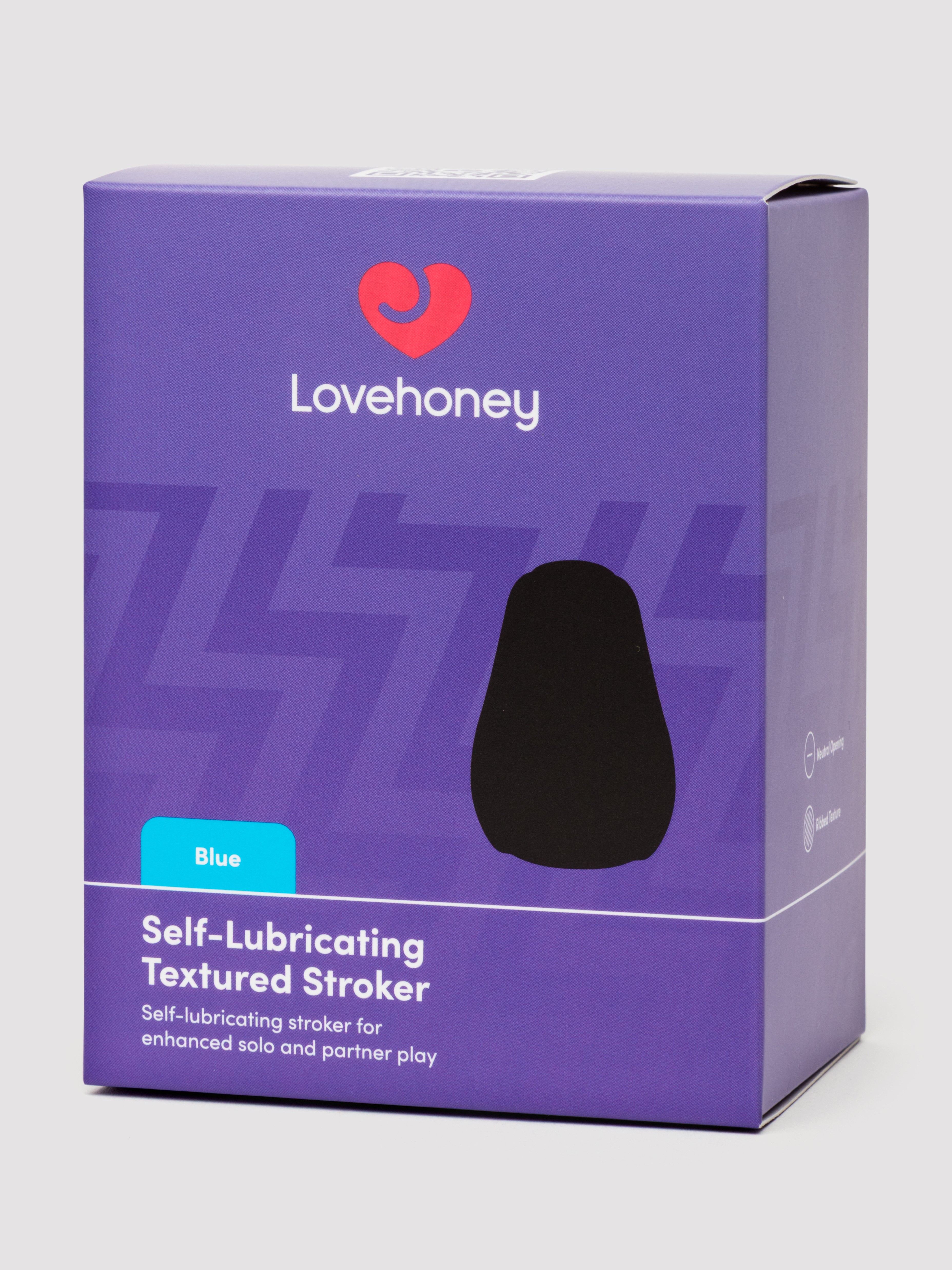 Lovehoney Blue Self-Lubricating Textured Stroker, Blue, hi-res