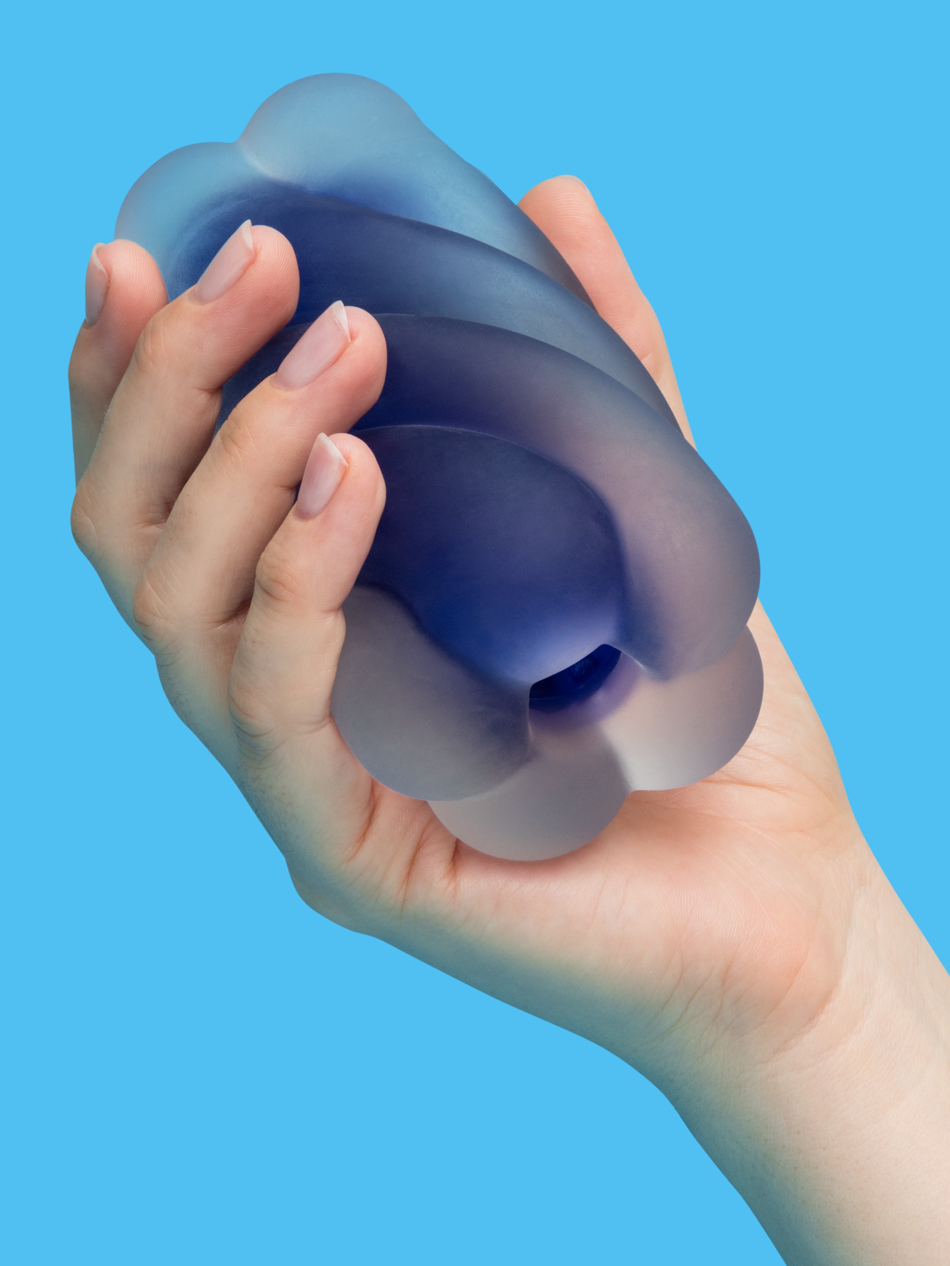 Lovehoney mon ami Self-Lubricating Stroker, Blue, hi-res