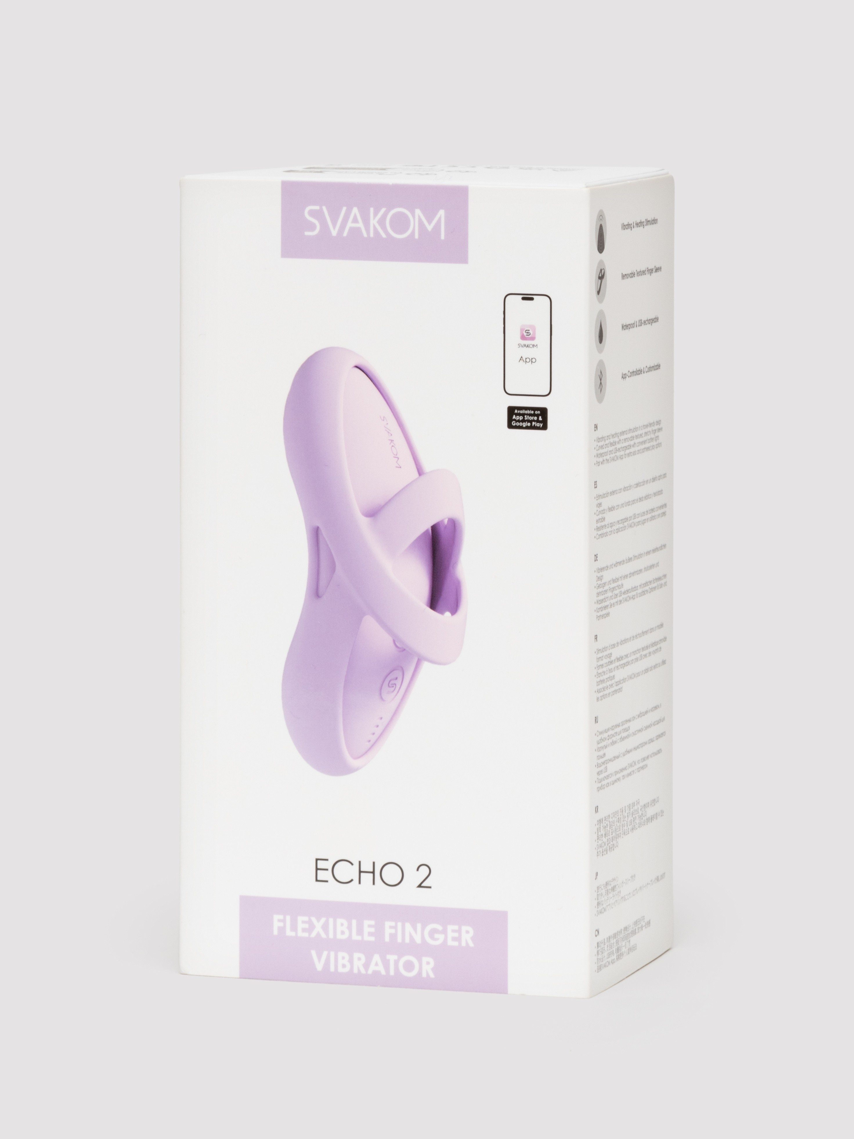 Svakom Echo 2 App Controlled Flexible Finger Vibrator, Purple, hi-res