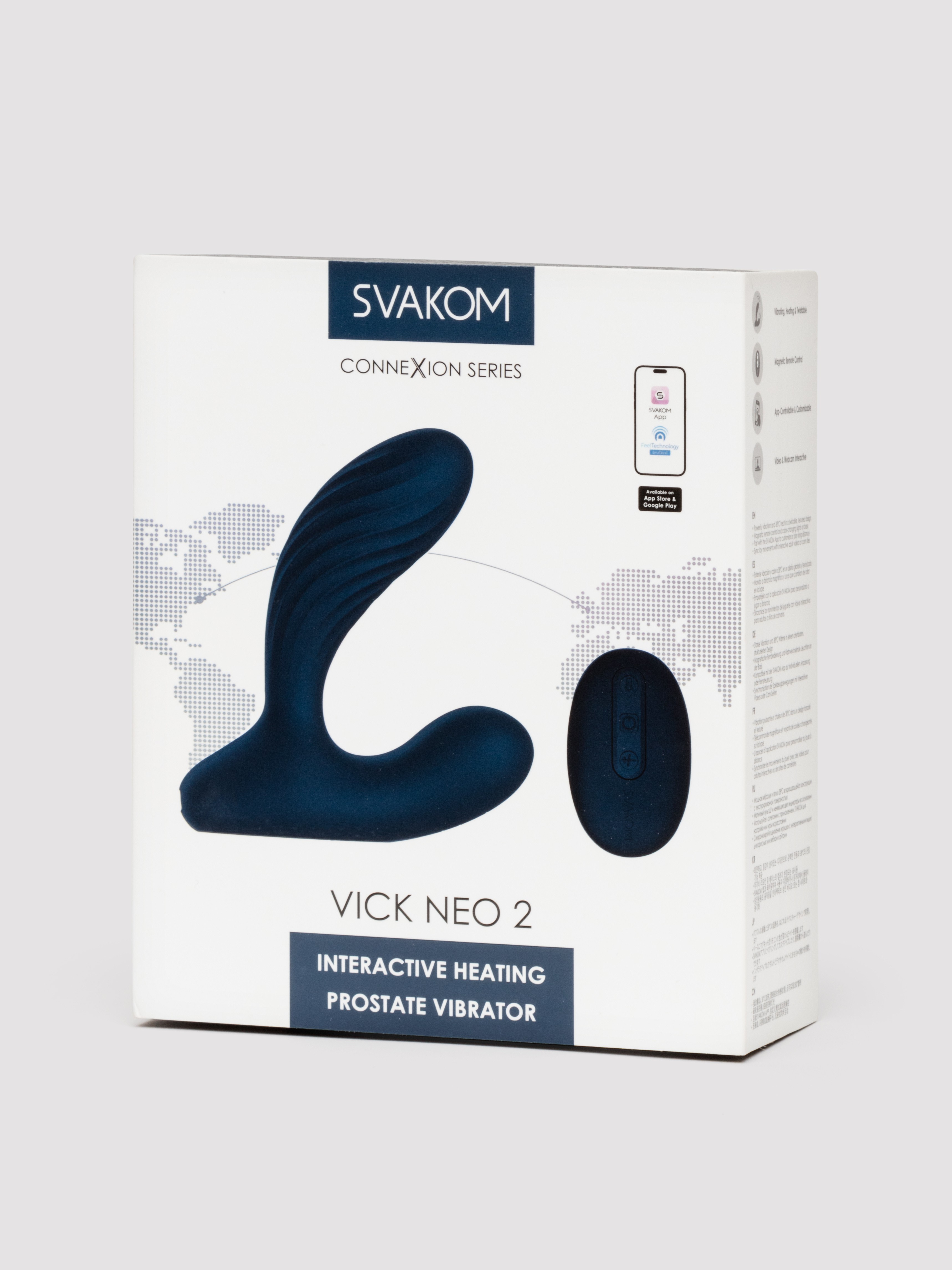Svakom Vick Neo 2 App Controlled Heating and Vibrating Prostate Massager, Blue, hi-res