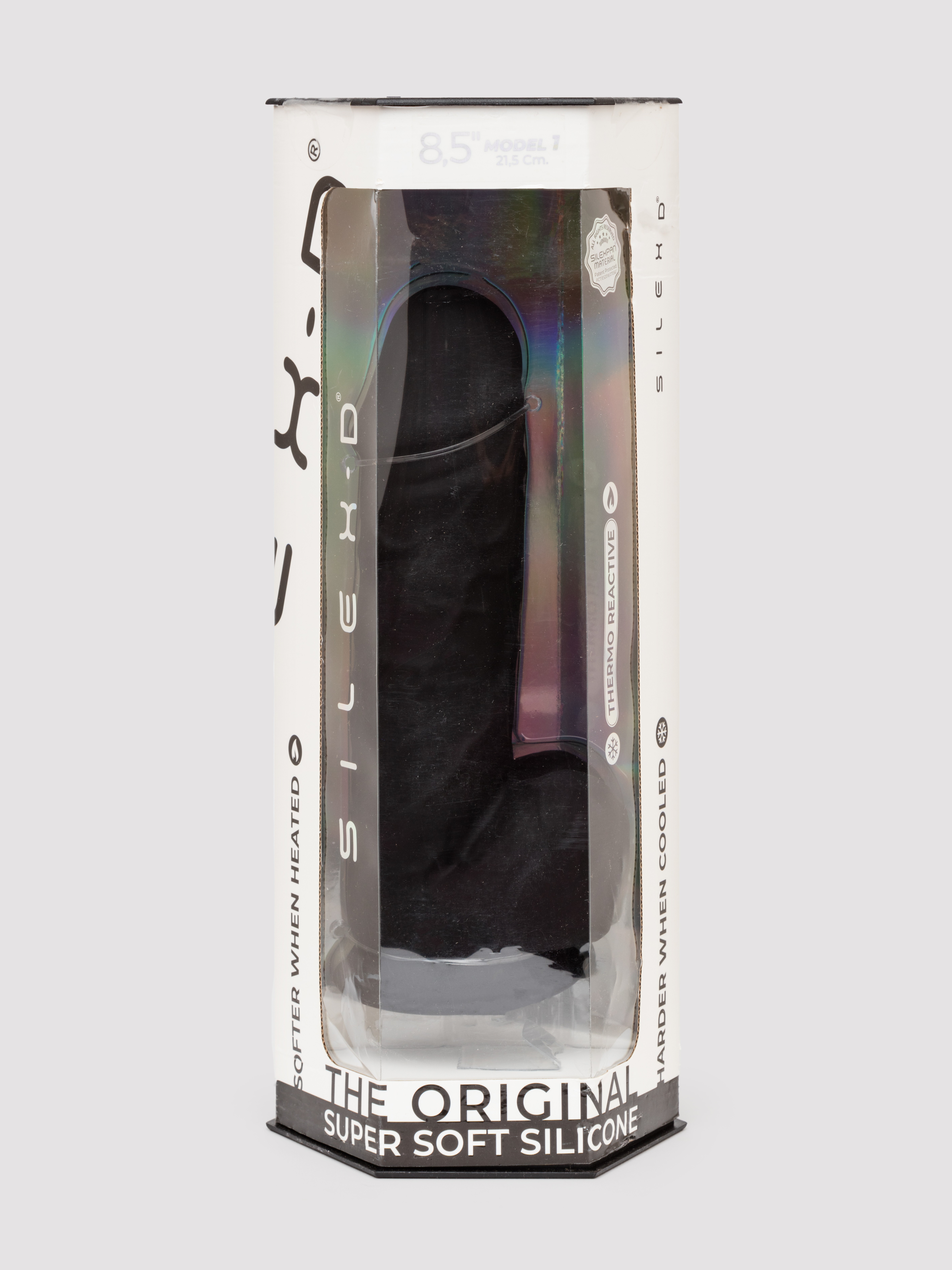 SILEXD Girthy Dual Density Black Realistic Silicone Dildo 8.5 Inch, Black, hi-res