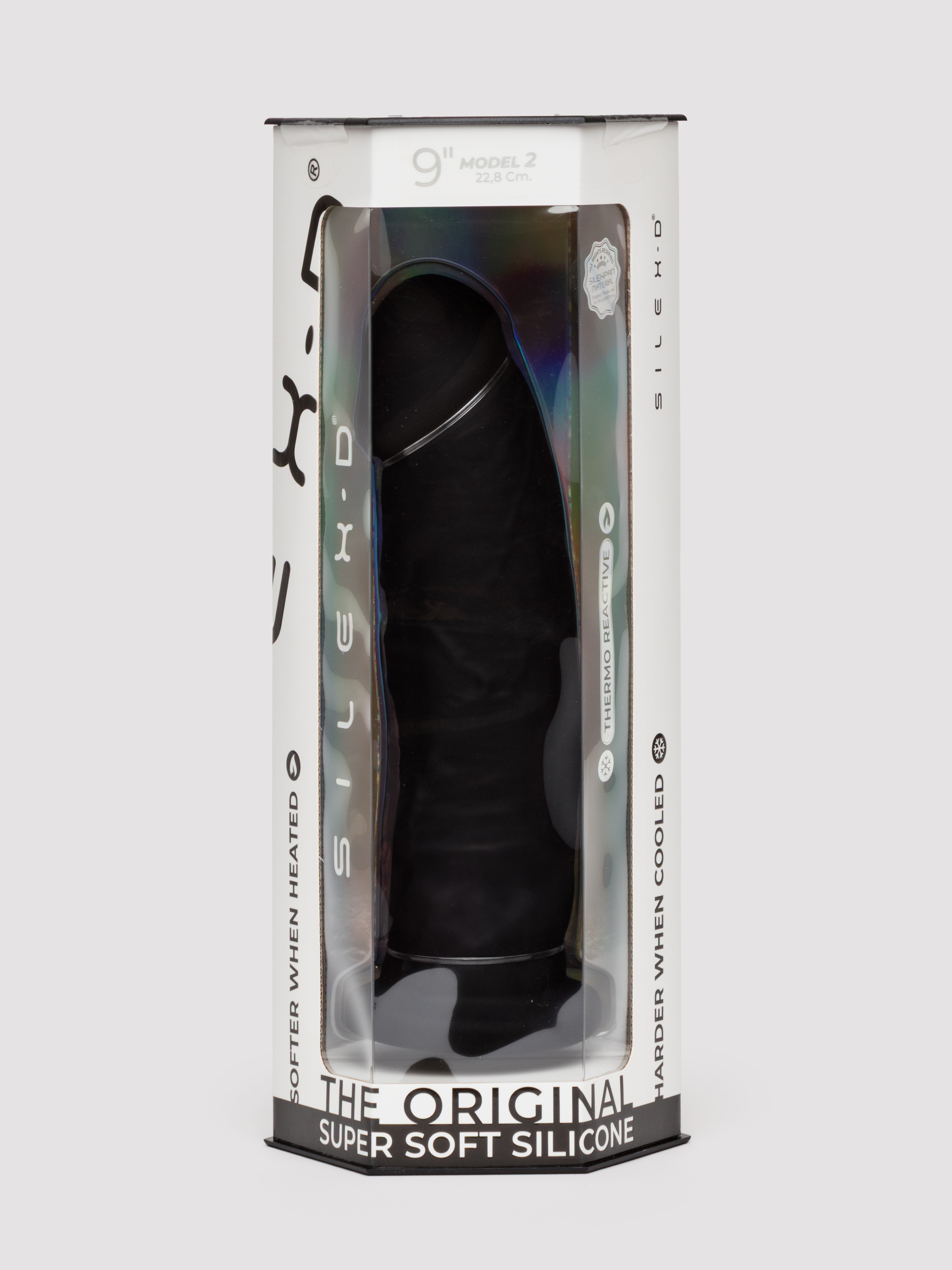 SILEXD Girthy Dual Density Black Realistic Silicone Dildo 8.5 Inch, Black, hi-res