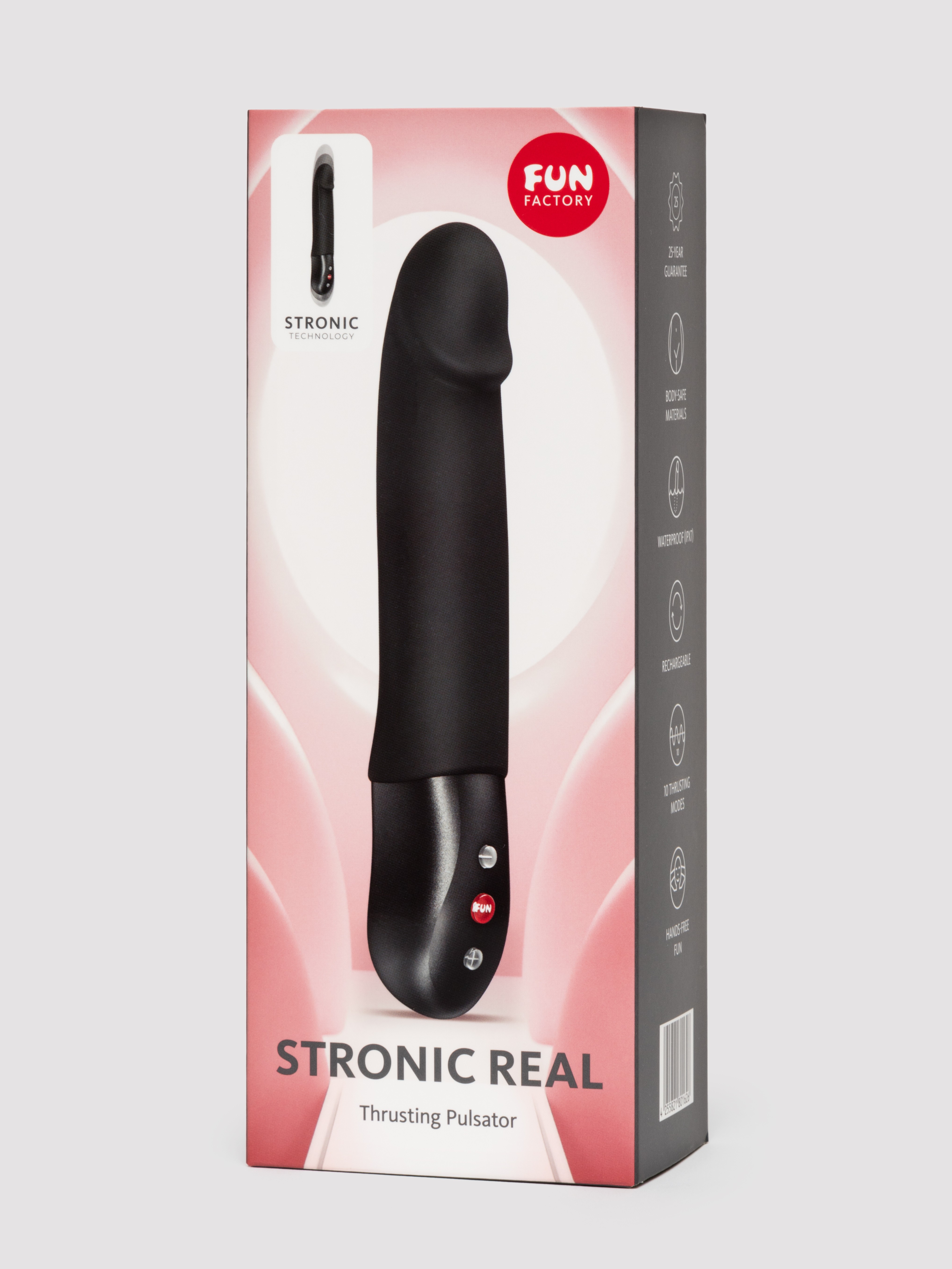 Fun Factory Stronic Black Real Rechargeable Realistic Thrusting Vibrator, Black, hi-res