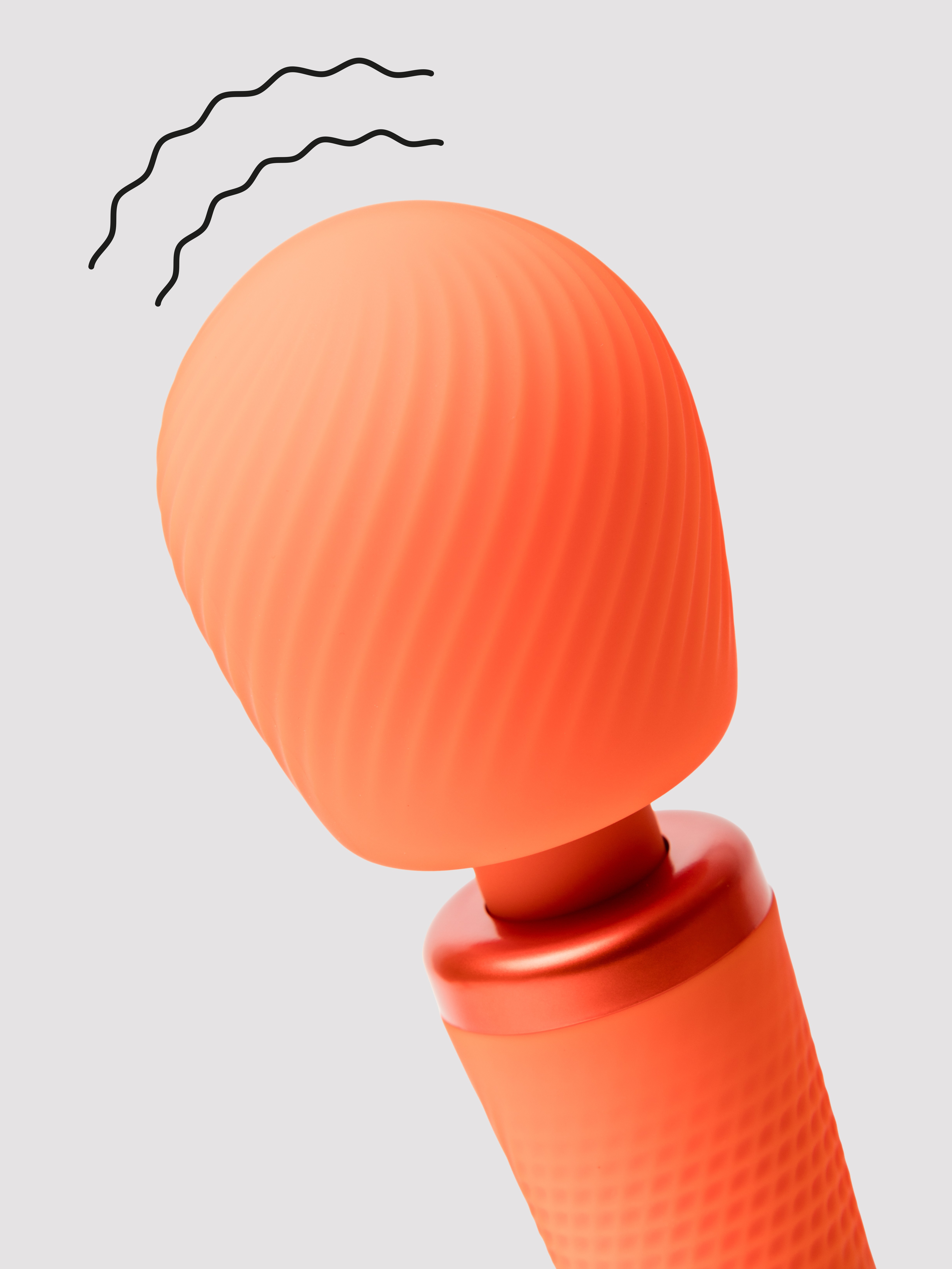 Fun Factory VIM Orange Extra Quiet Silicone Wand Massager, Orange, hi-res