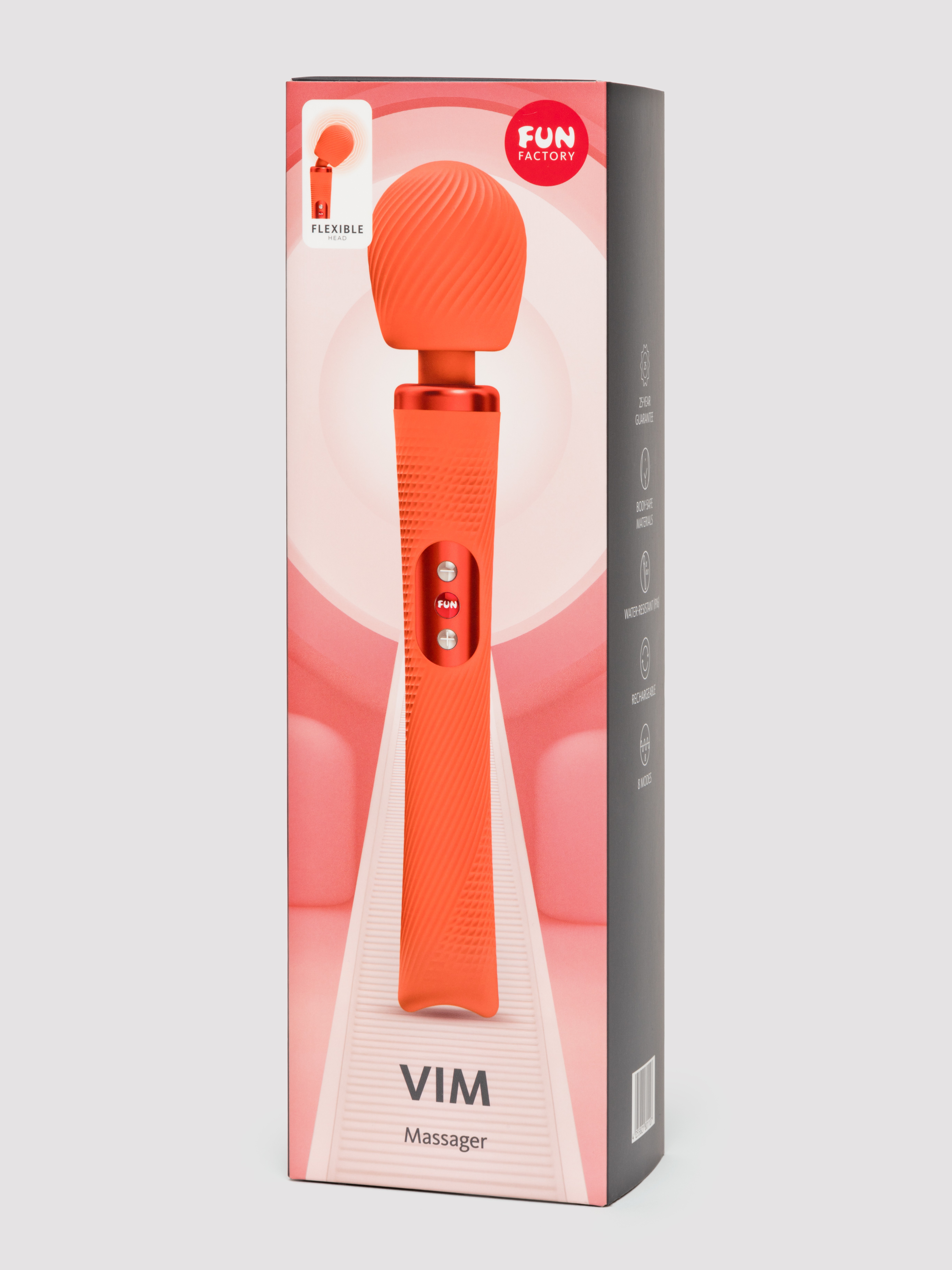 Fun Factory VIM Orange Extra Quiet Silicone Wand Massager, Orange, hi-res