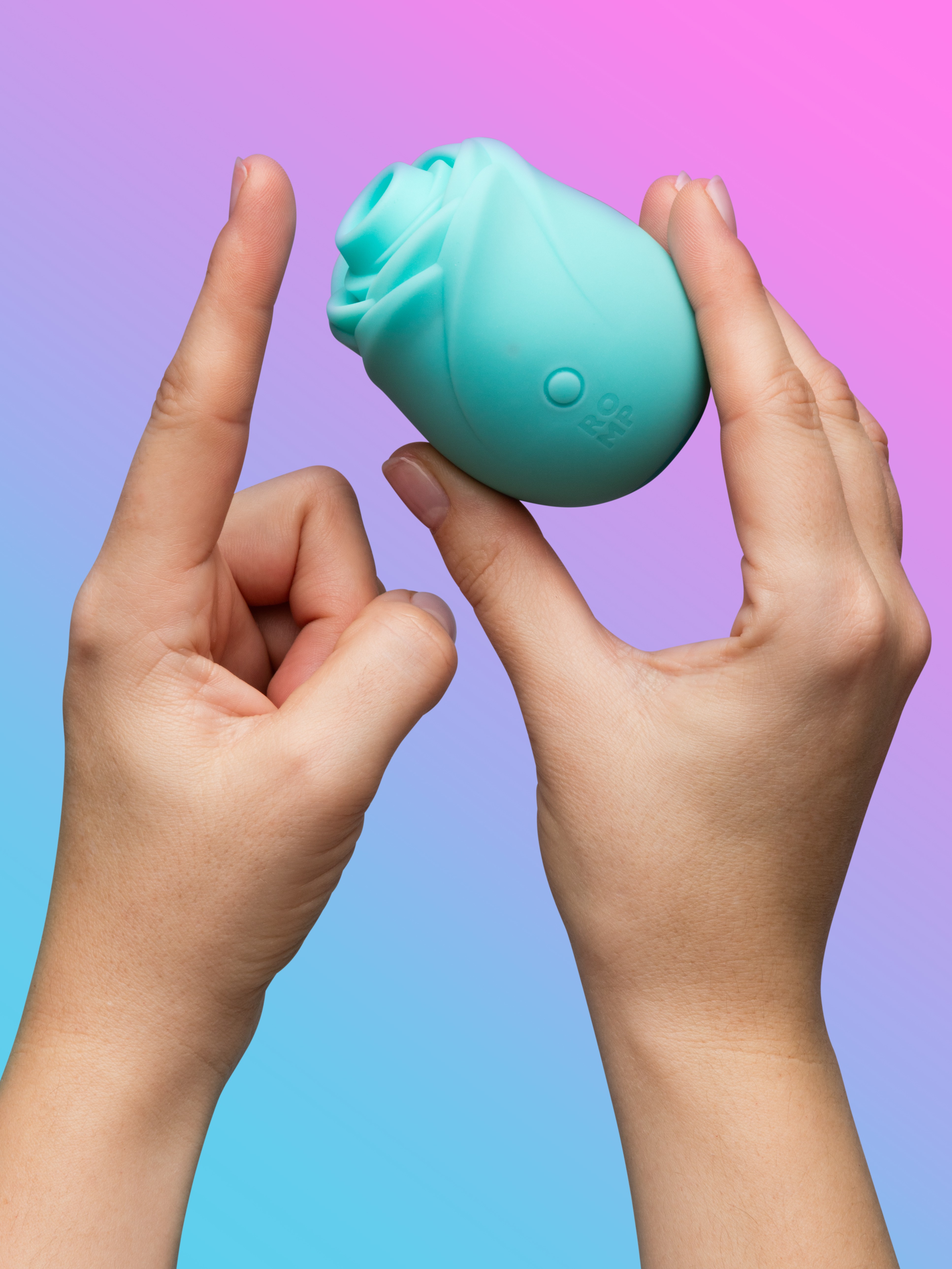 ROMP Rose Glow Blue Clitoral Stimulator, Blue, hi-res