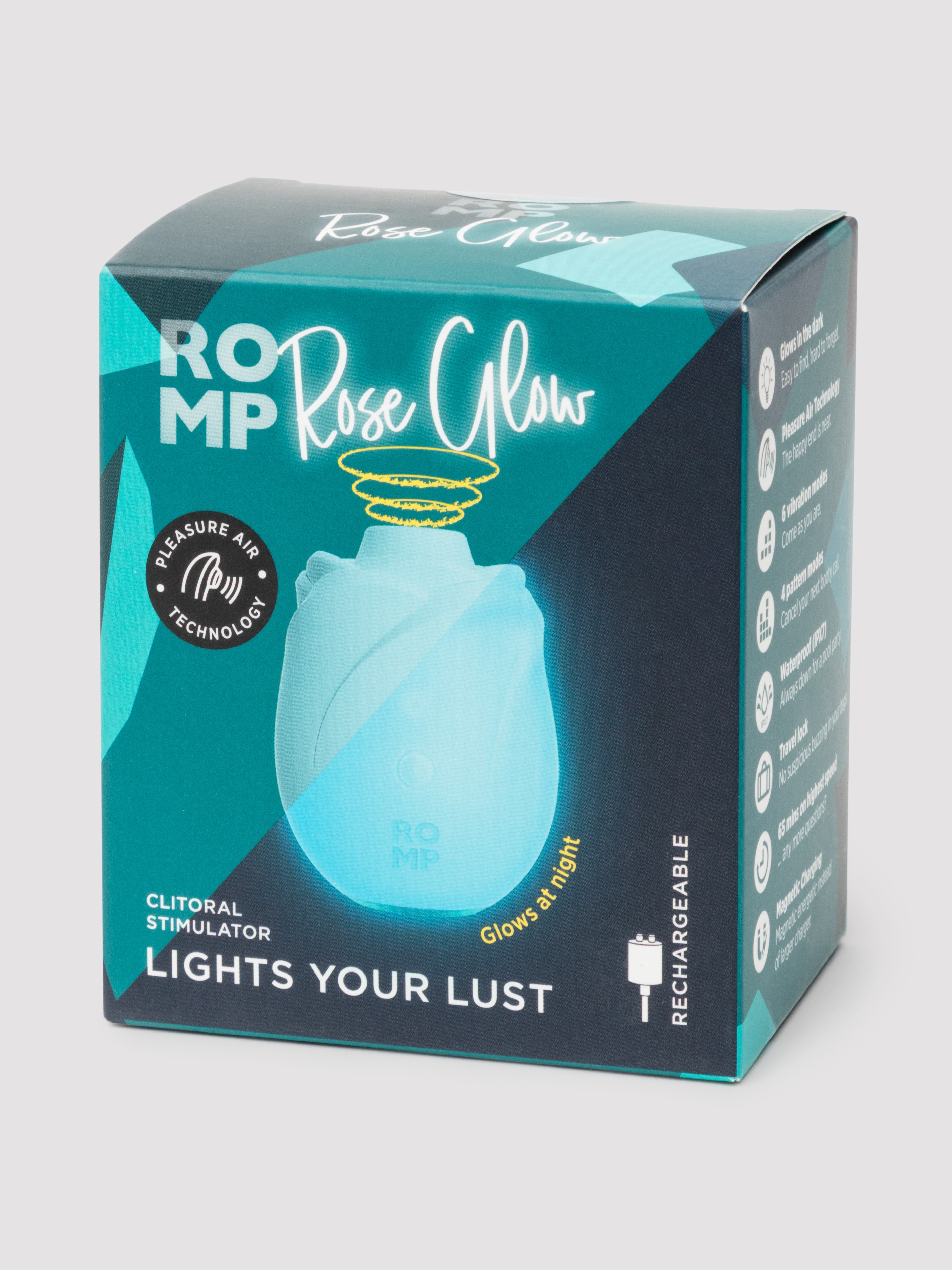 ROMP Rose Glow Blue Clitoral Stimulator, Blue, hi-res