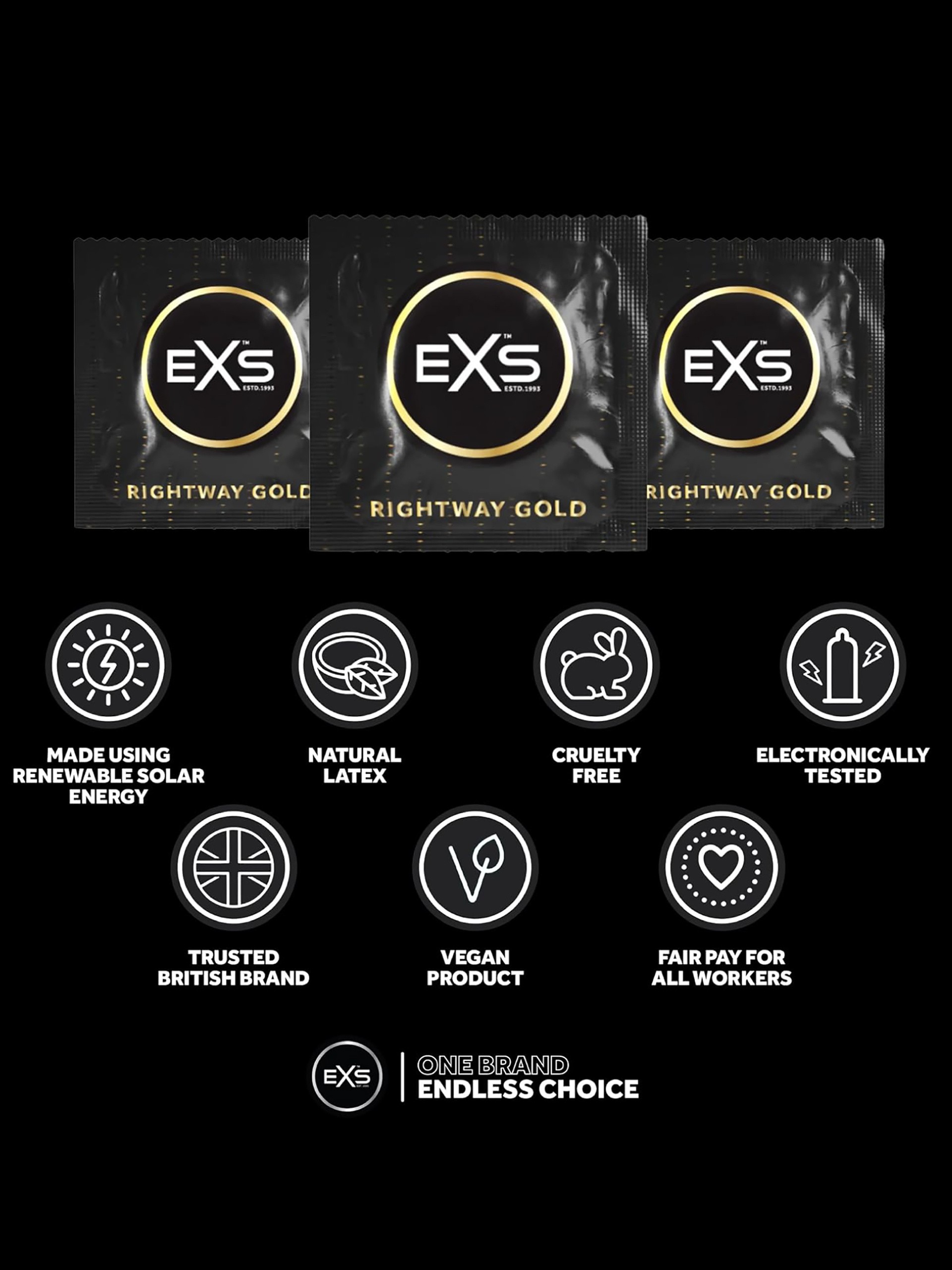 EXS Rightway Gold Tip Condoms (12 Pack), , hi-res
