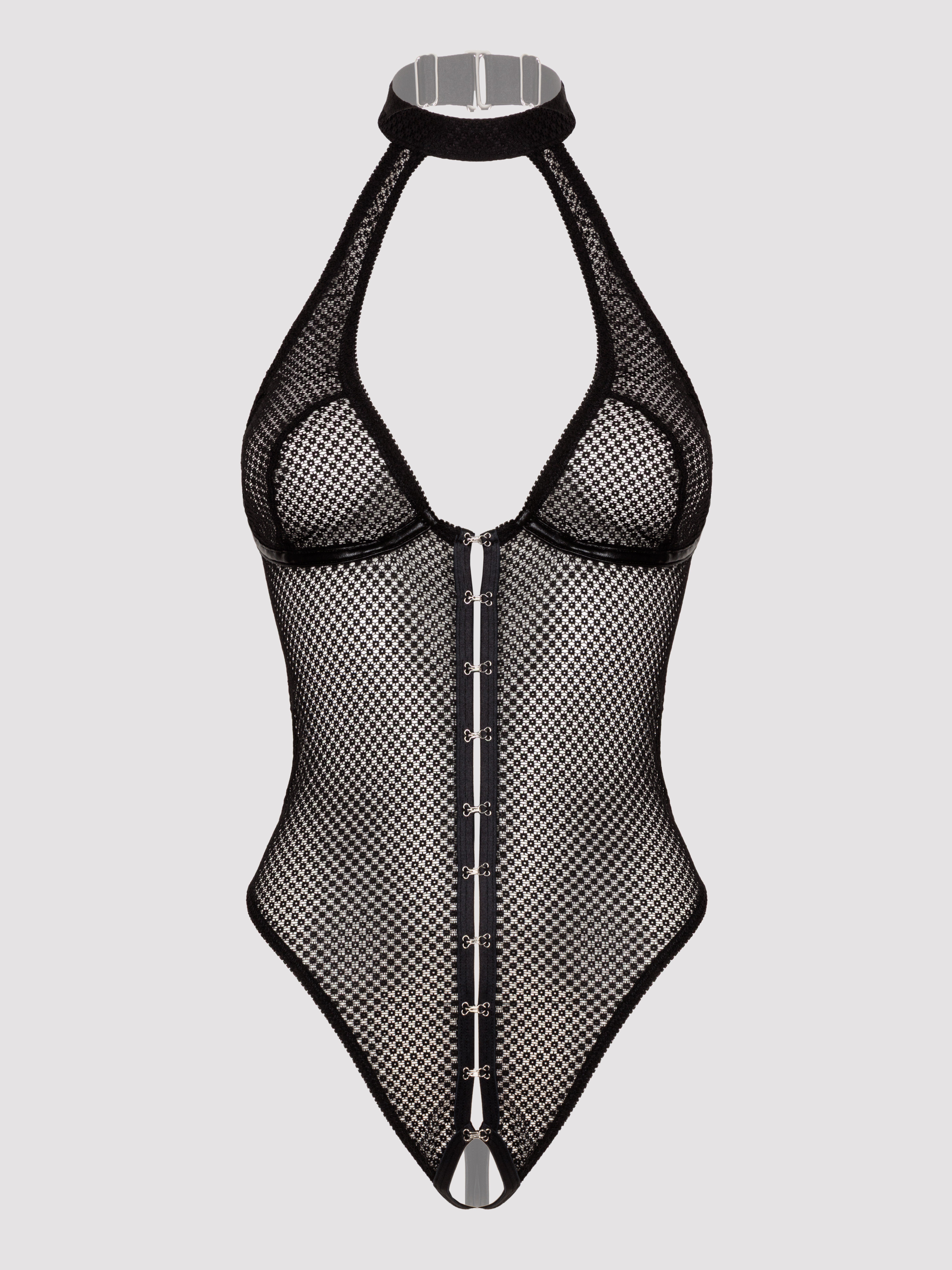 Lovehoney Forbidden Romance Black Mesh Crotchless Body, Black, hi-res
