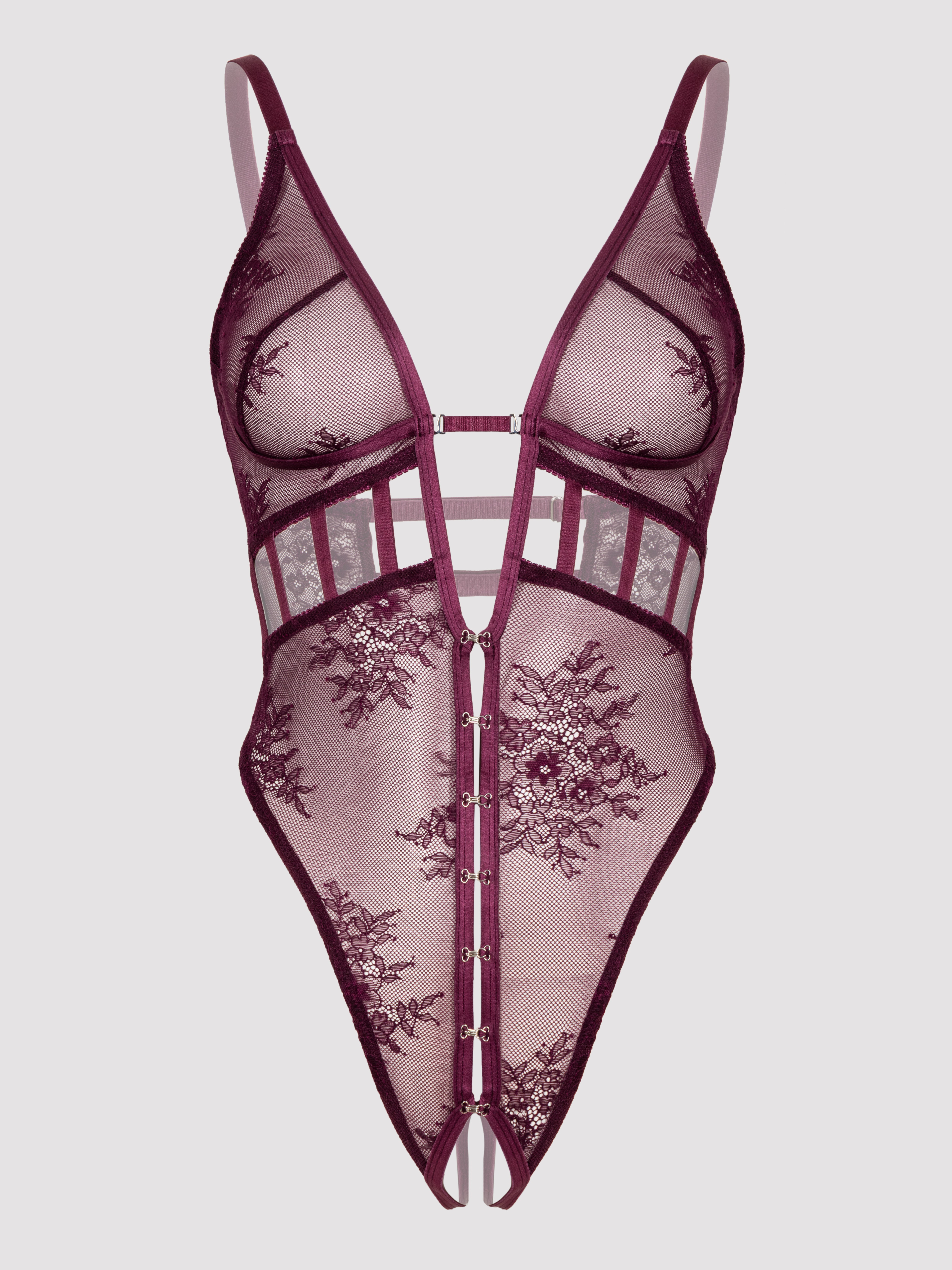 Lovehoney Erotic Allure Plum Crotchless Body, Plum, hi-res