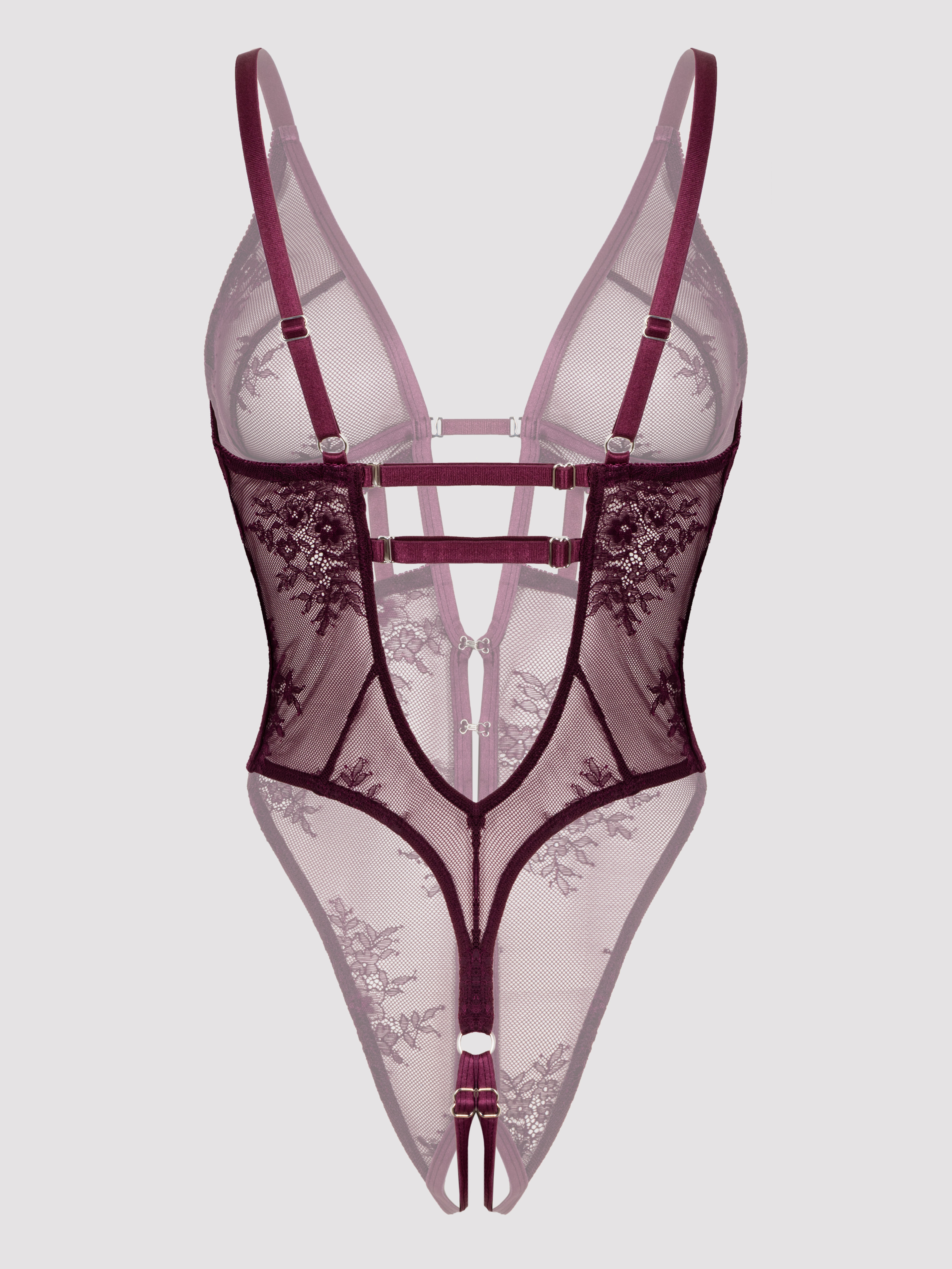 Lovehoney Erotic Allure Crotchless Body, Plum, hi-res
