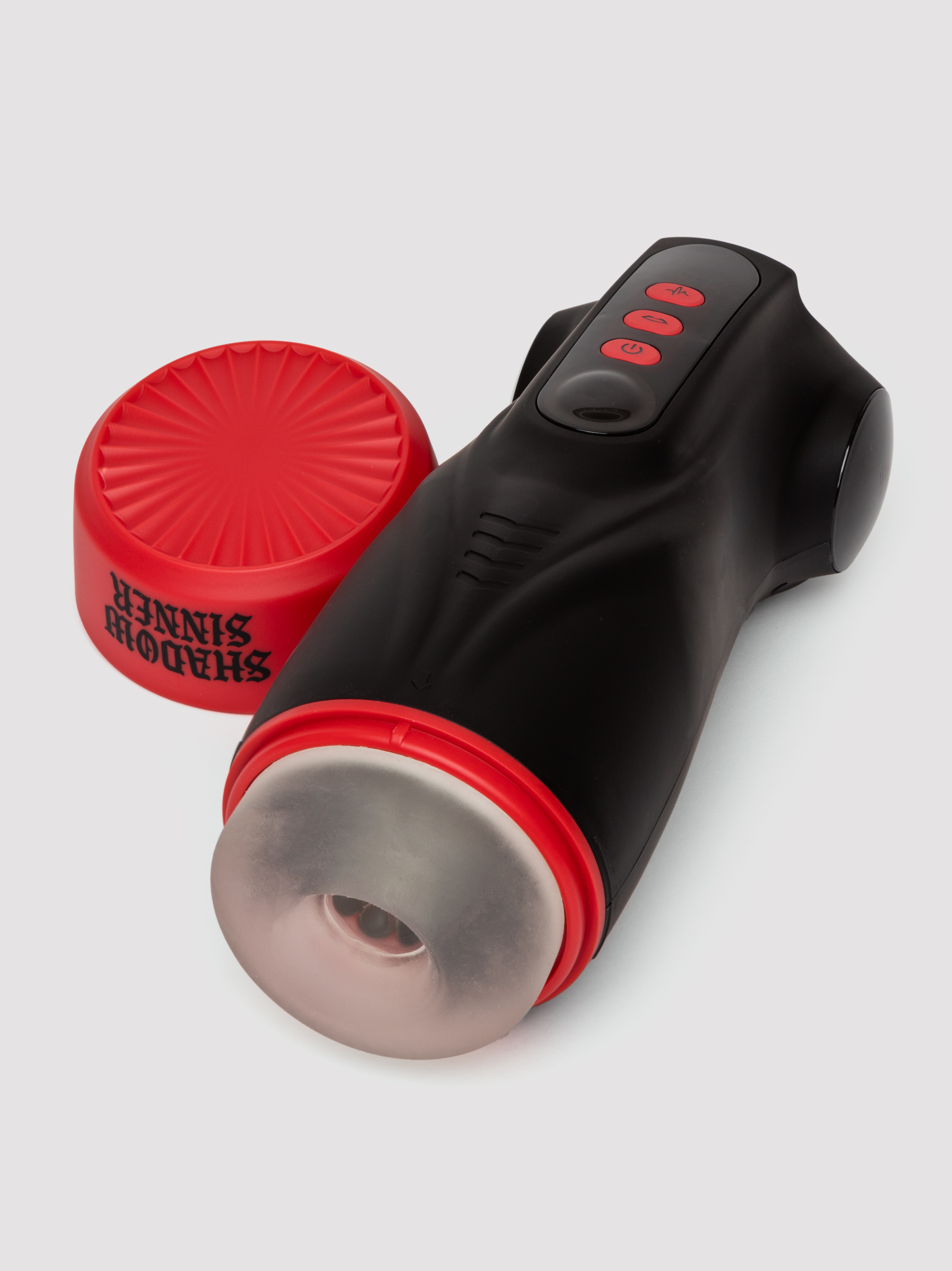 Raven Shadow Sinner Suction and Lighting Vibration Virtual Reality Masturbator, Black, hi-res