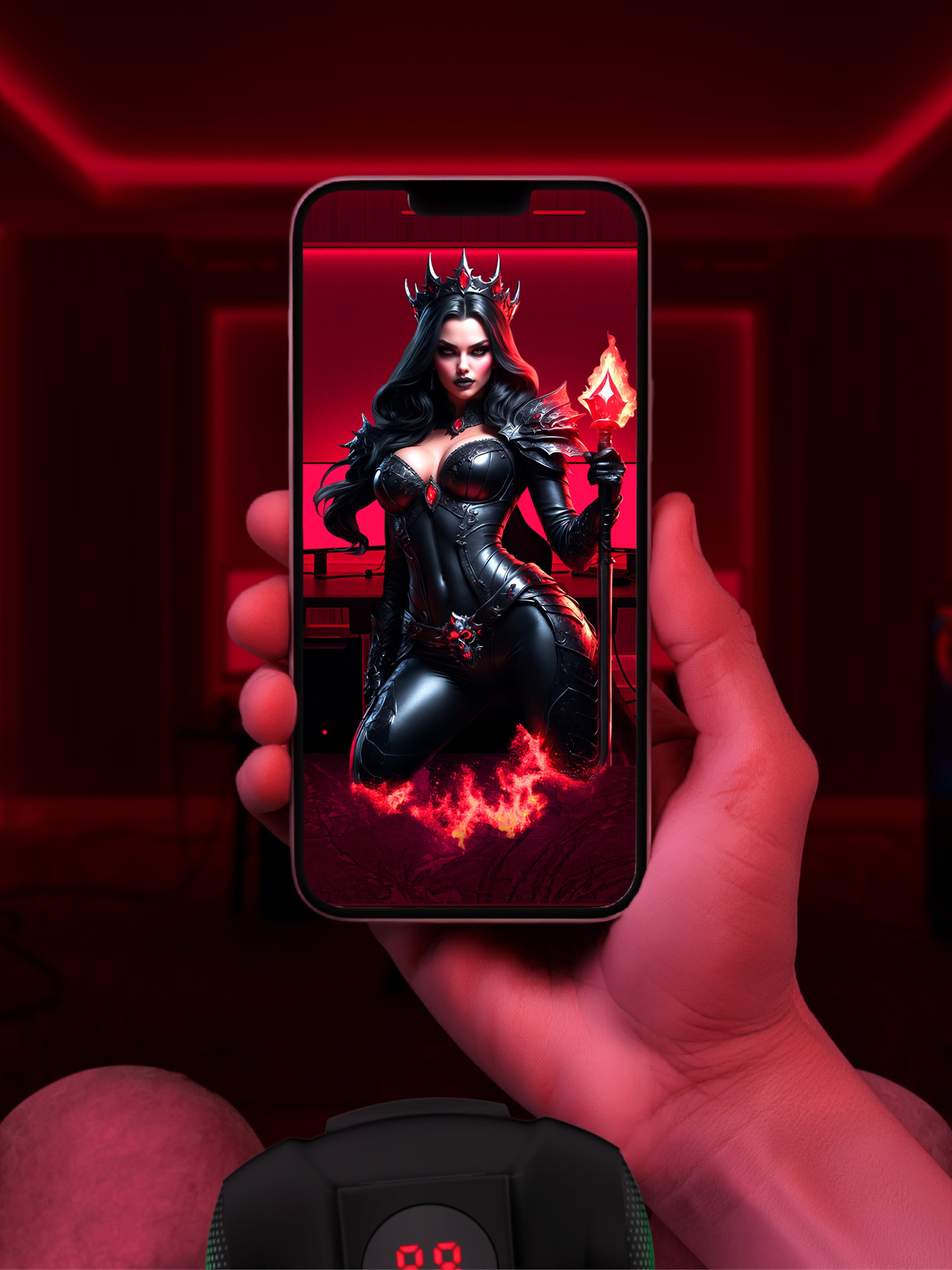 Raven Shadow Sinner Suction and Lighting Vibration Virtual Reality Masturbator, Black, hi-res