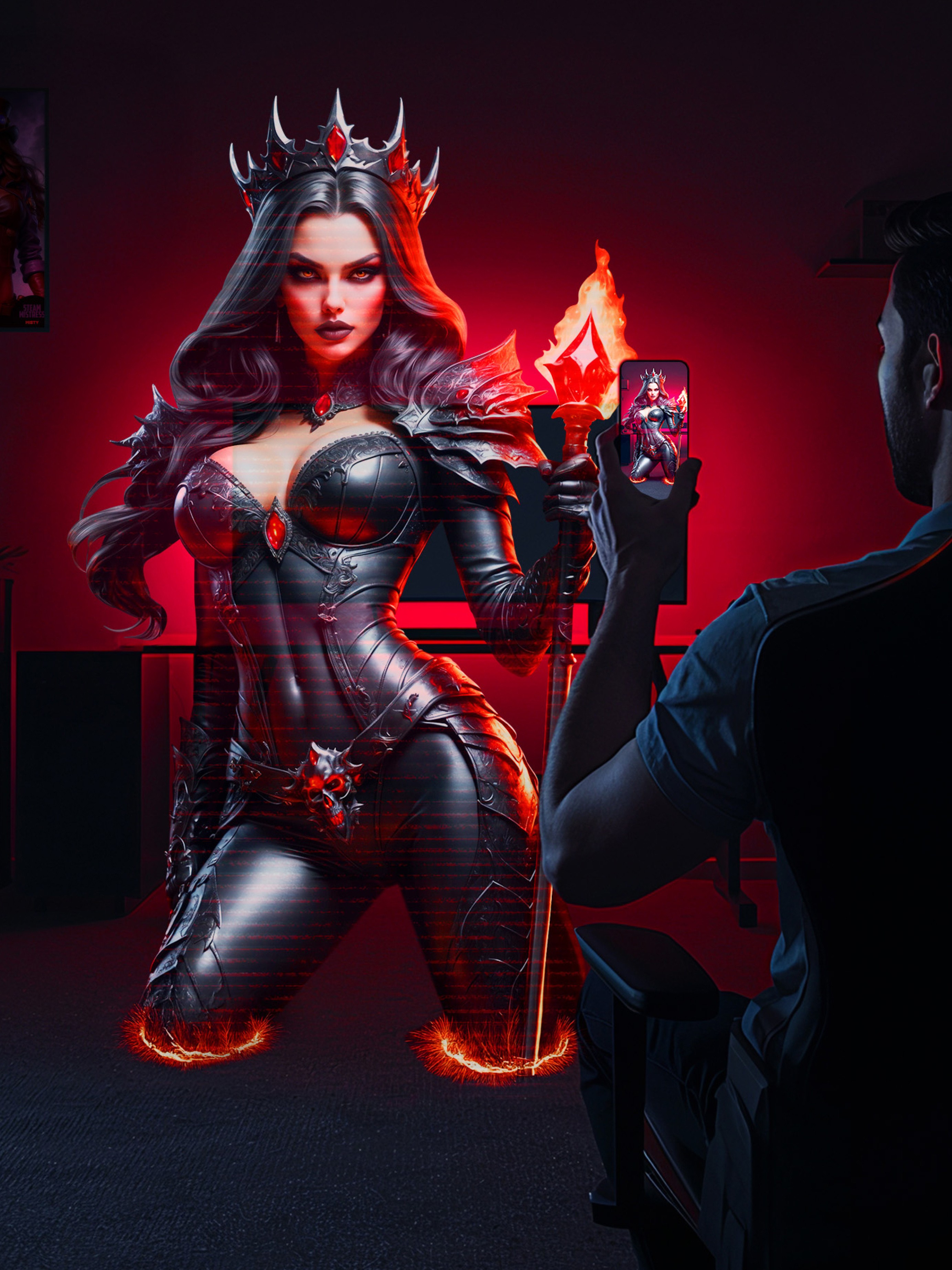 Raven Shadow Sinner Suction and Lighting Vibration Virtual Reality Masturbator, Black, hi-res