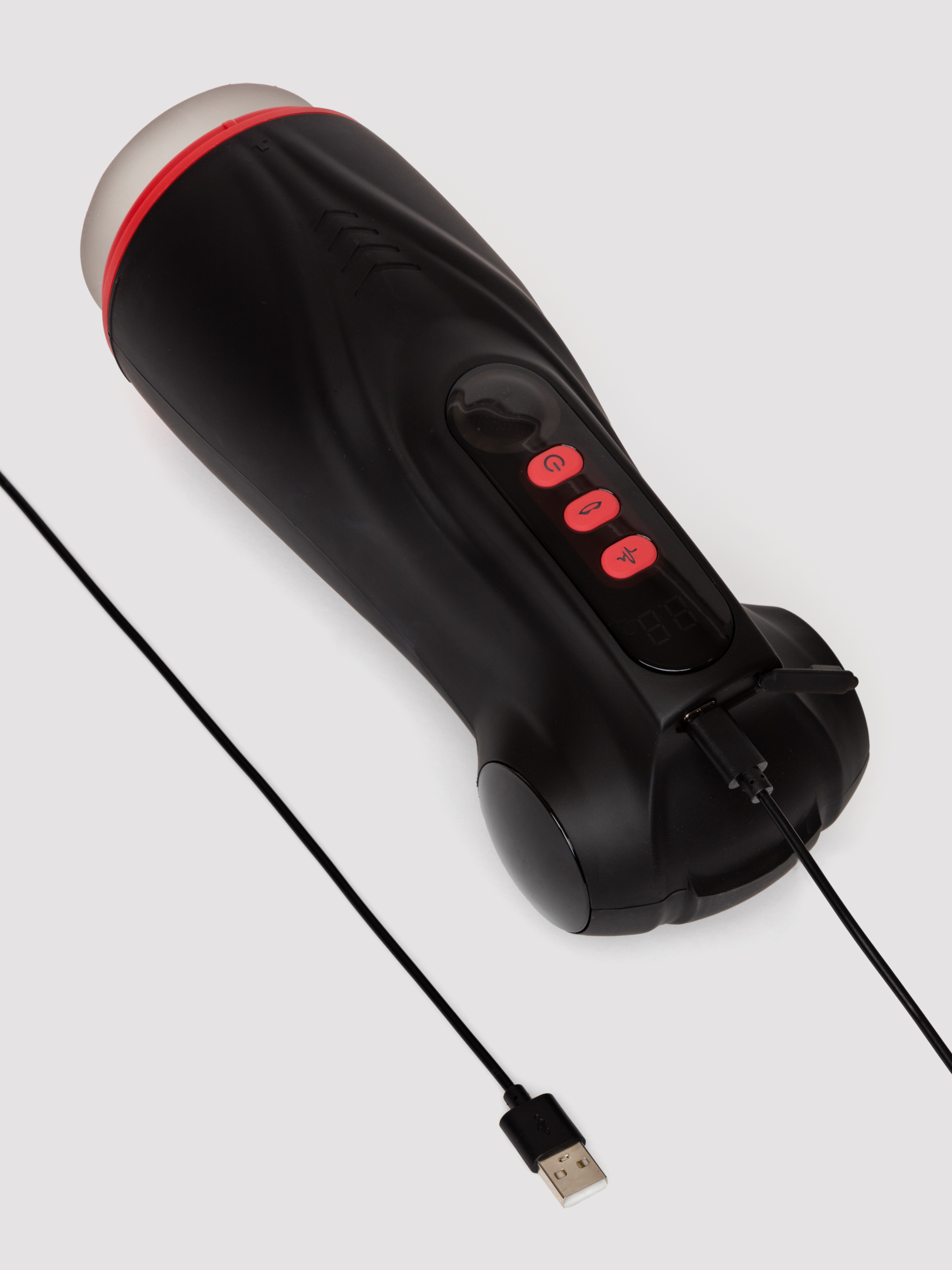 Raven Shadow Sinner Suction and Lighting Vibration Virtual Reality Masturbator, Black, hi-res