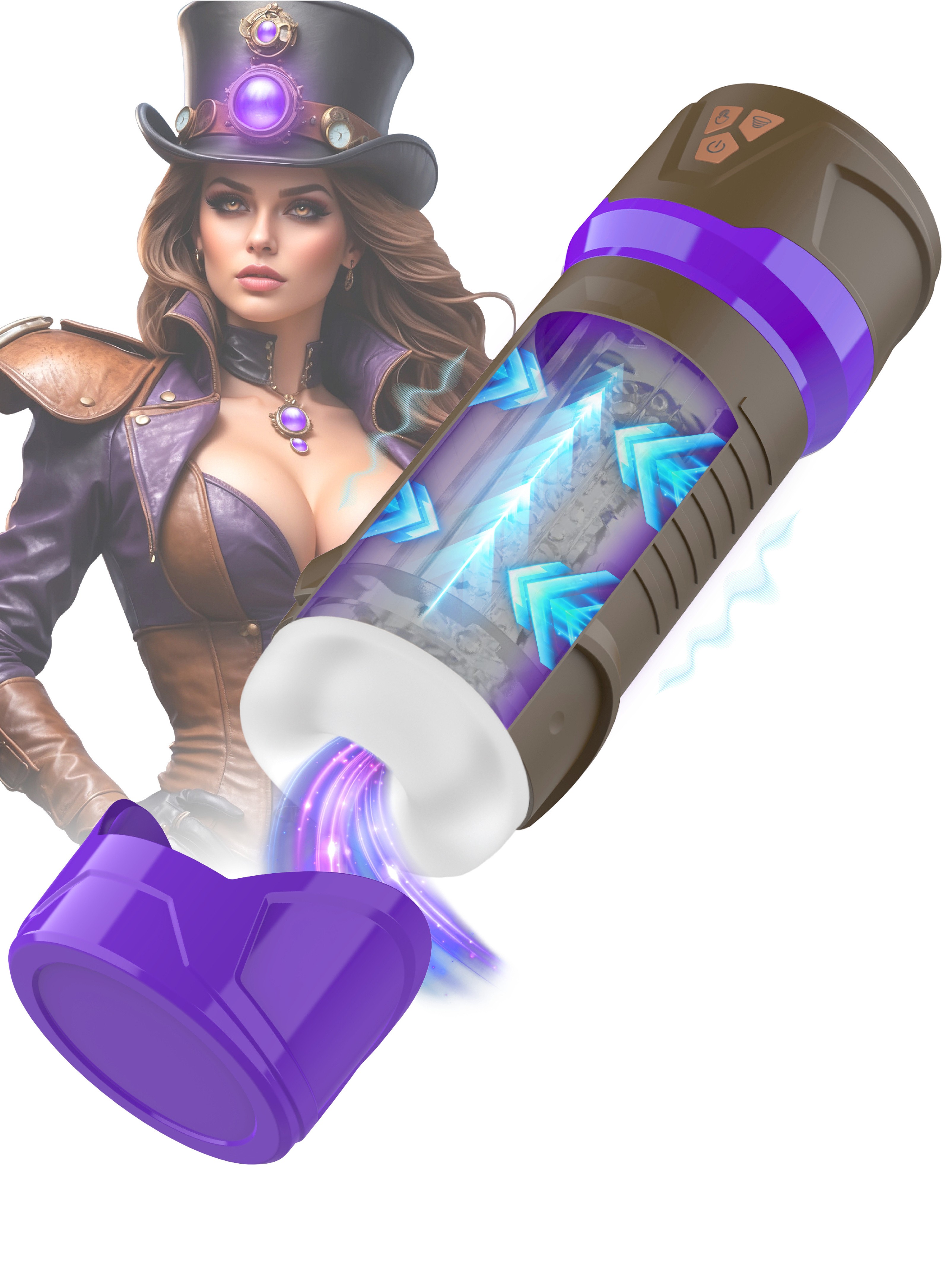 Misty Steam Mistress Sucking and Pulsating Virtual Reality Masturbator, Purple, hi-res