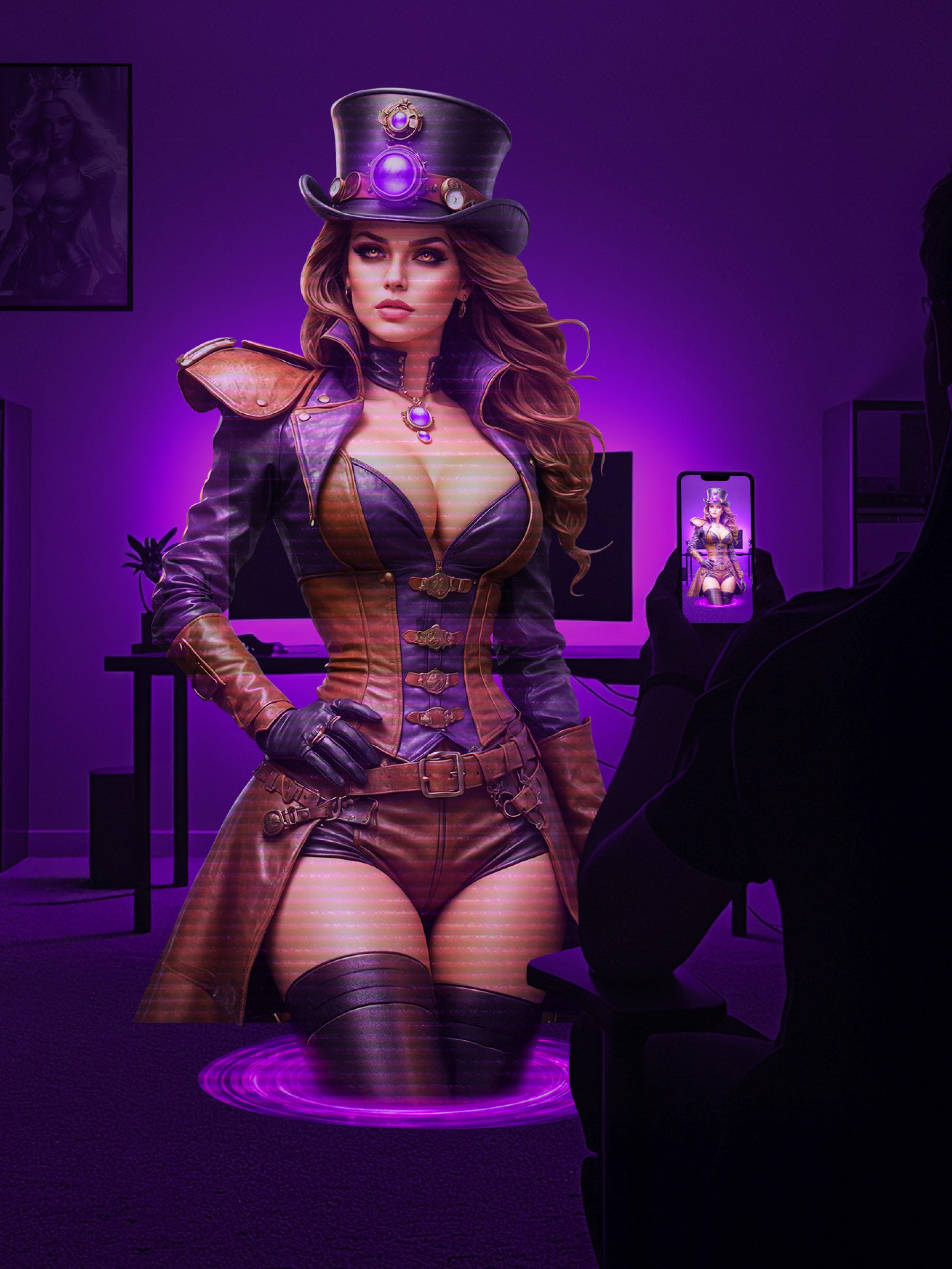 Misty Steam Mistress Sucking and Pulsating Virtual Reality Masturbator, Purple, hi-res
