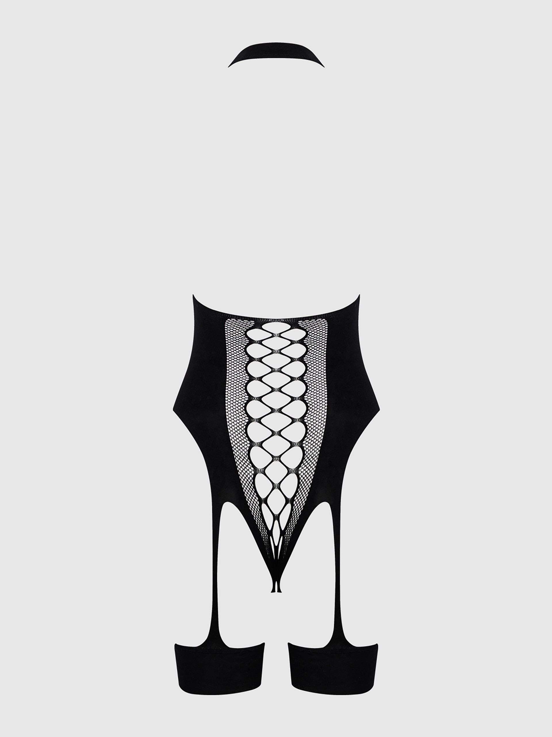 House of Desire Black Halter Neck Gartered Body, Black, hi-res