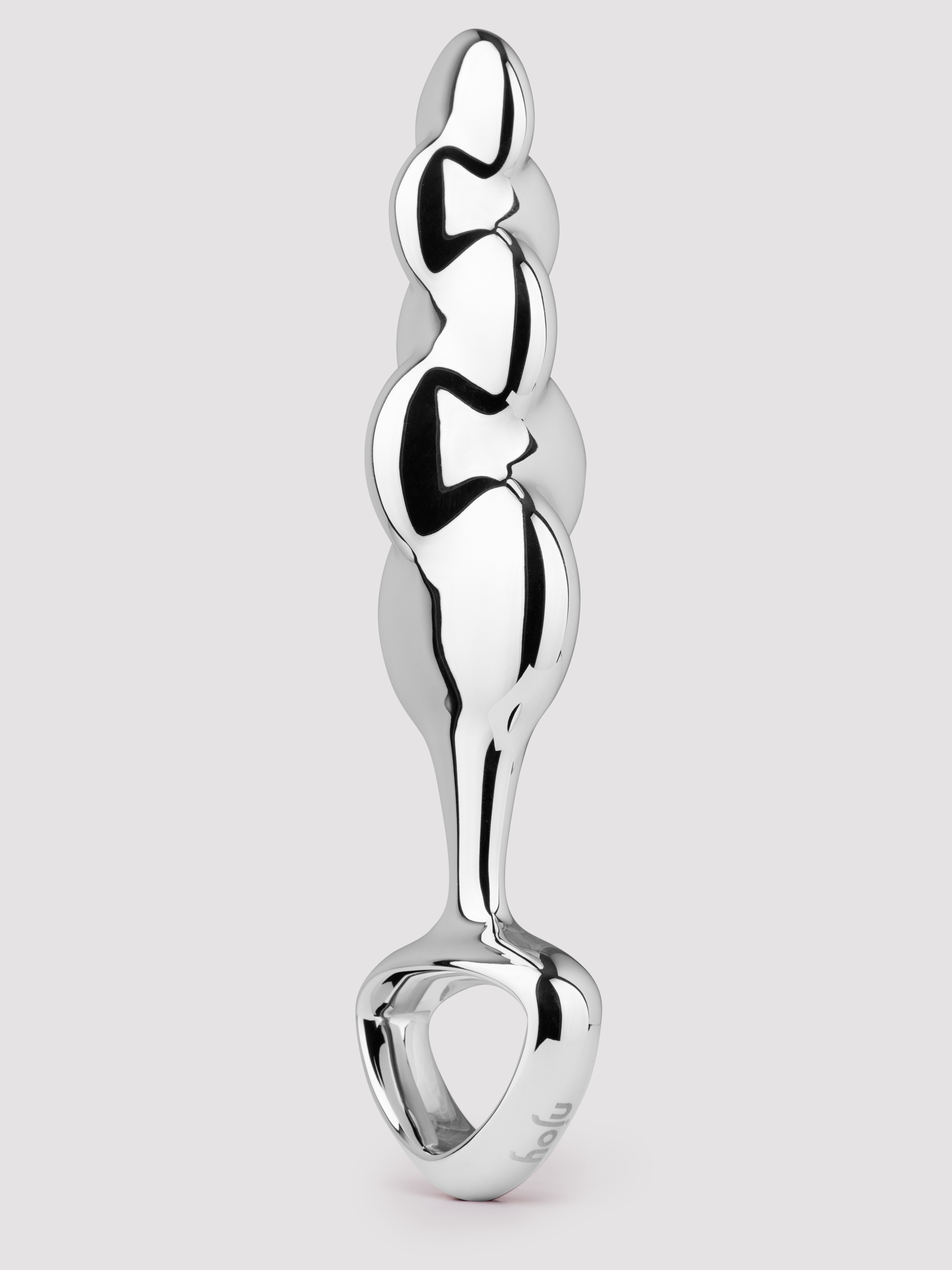 njoy Disco Rippled Textured Stainless Steel G/P-Spot Dildo, Silver, hi-res