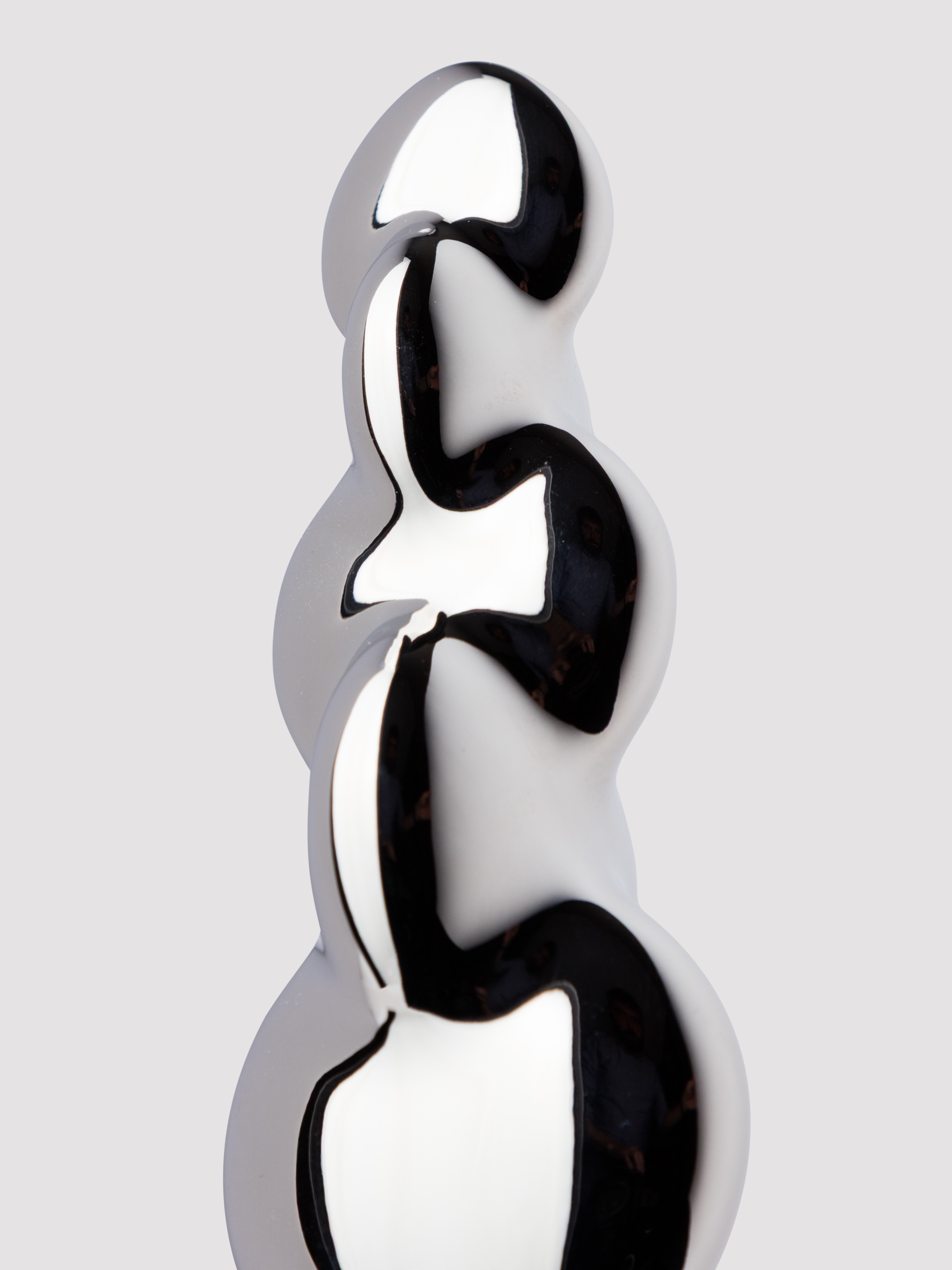 njoy Disco Rippled Textured Stainless Steel G/P-Spot Dildo, Silver, hi-res