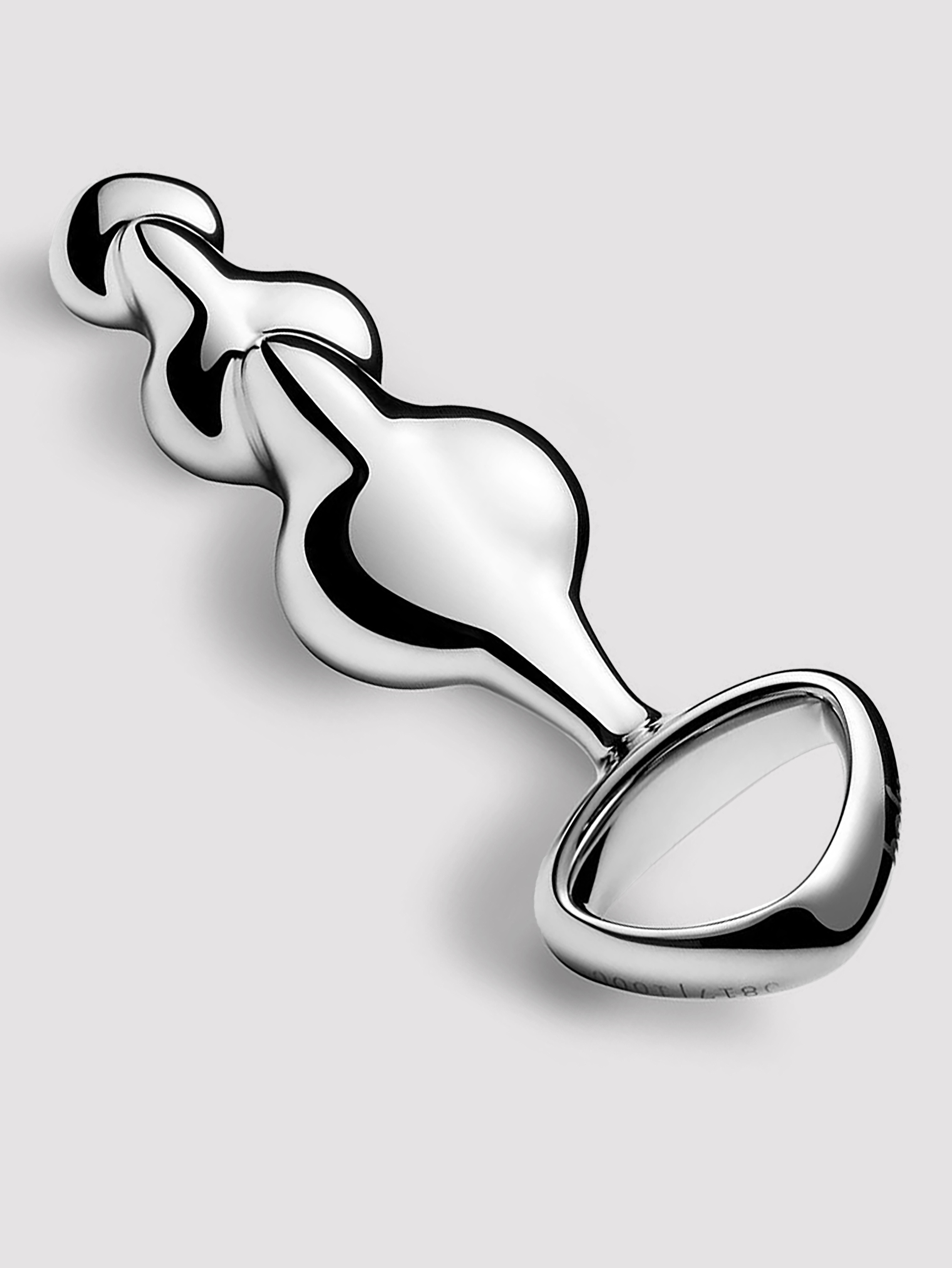 njoy Disco Rippled Textured Stainless Steel G/P-Spot Dildo, Silver, hi-res