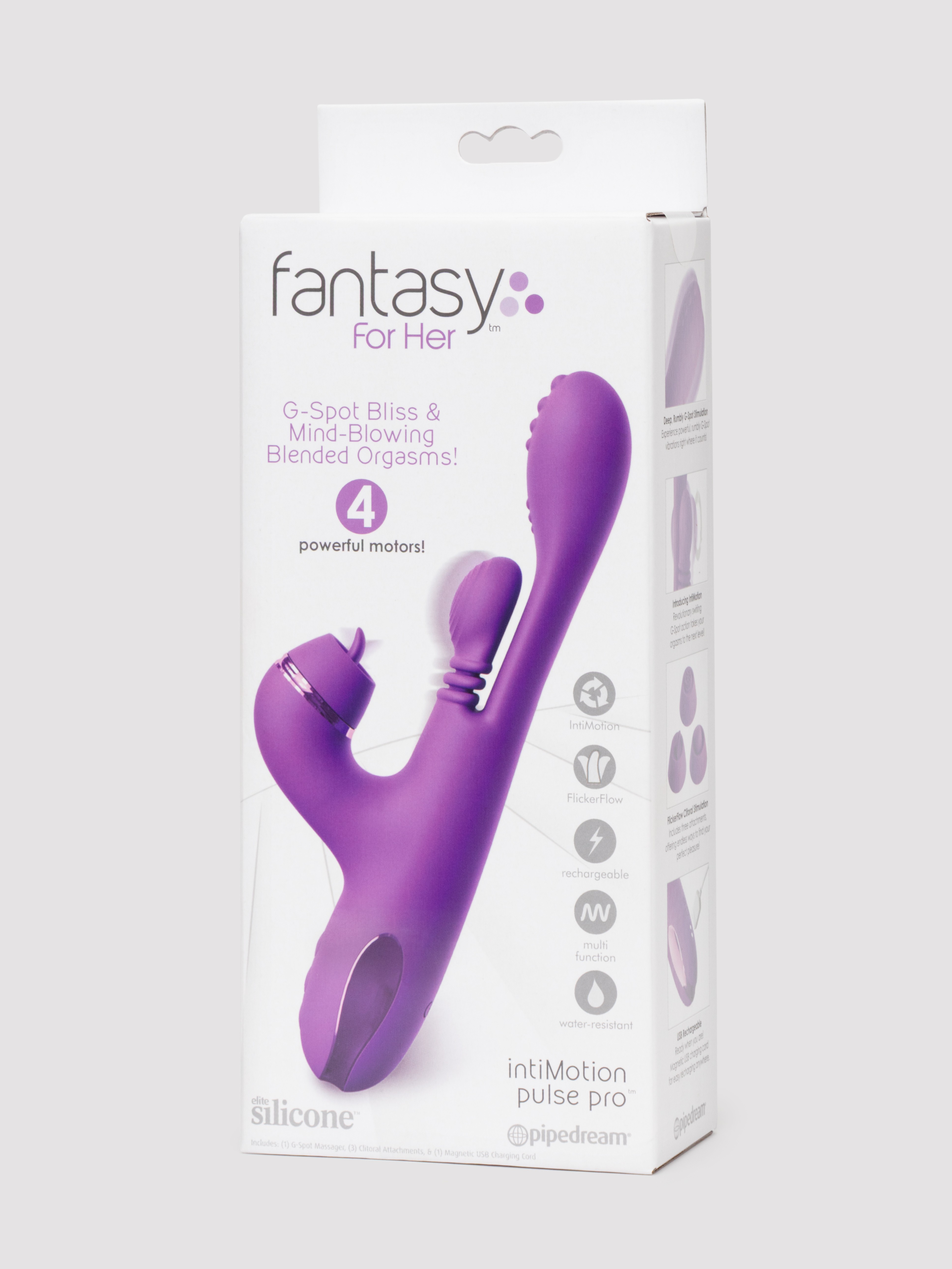 Fantasy For Her IntiMotion Pulse Pro Rabbit Vibrator, Purple, hi-res
